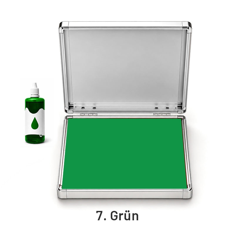 Extra Großes Schnelltrocknungs-Mehrfarben-Stempelkissen mit Metallgehäuse 7