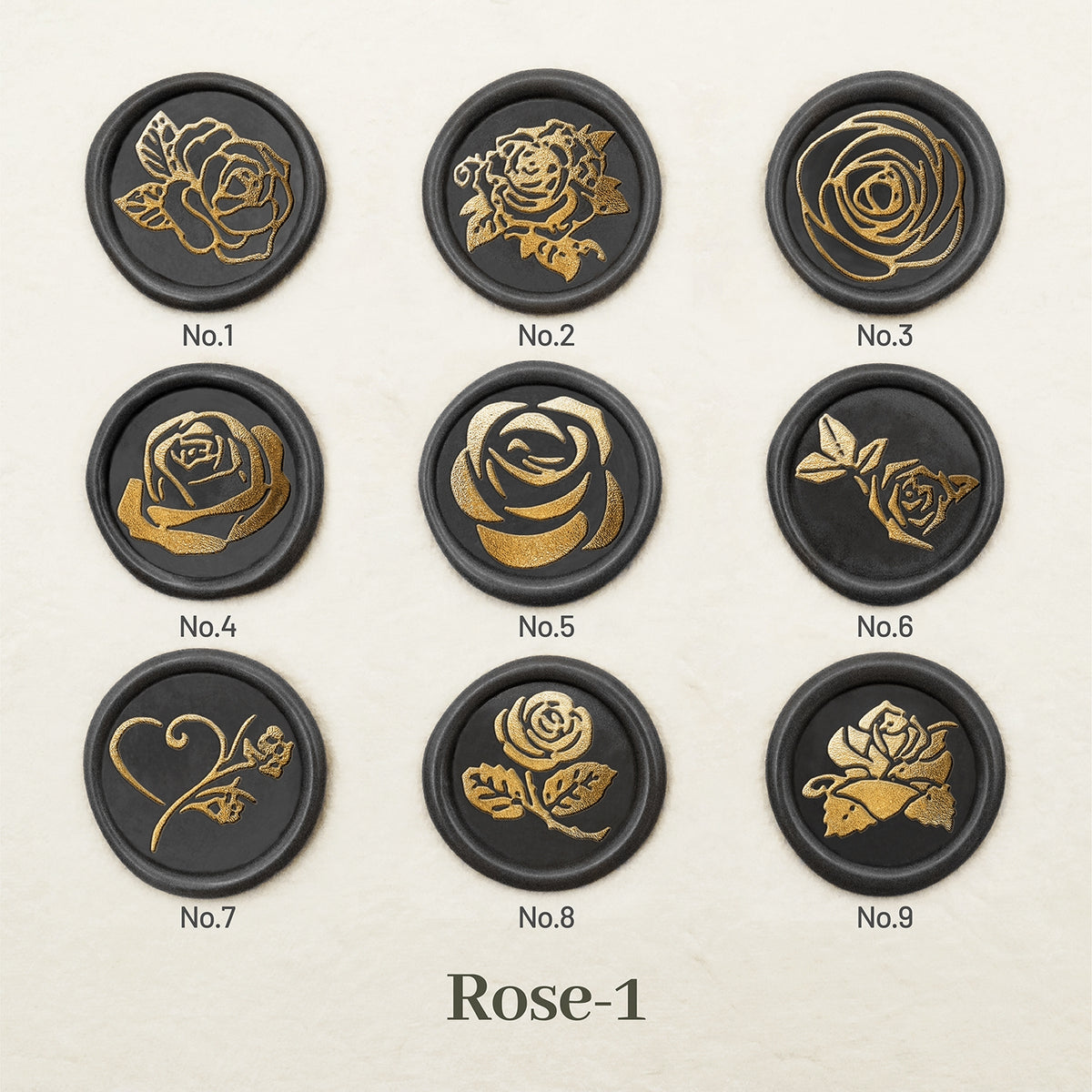 Stamprints Rosen Siegelwachs Siegelstempel Design 1