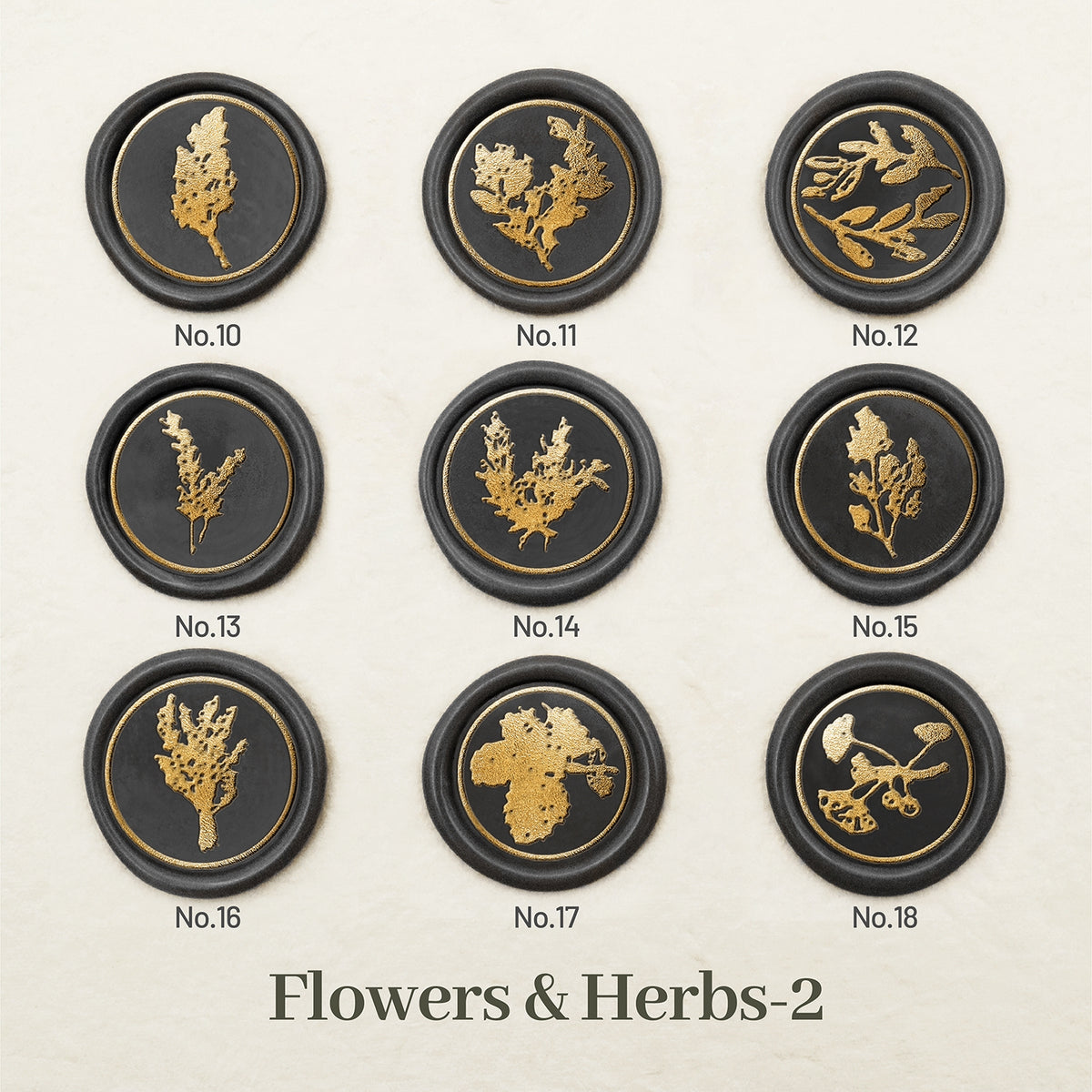 Stamprints Flores Hierbas Sello de Lacre diseño 2
