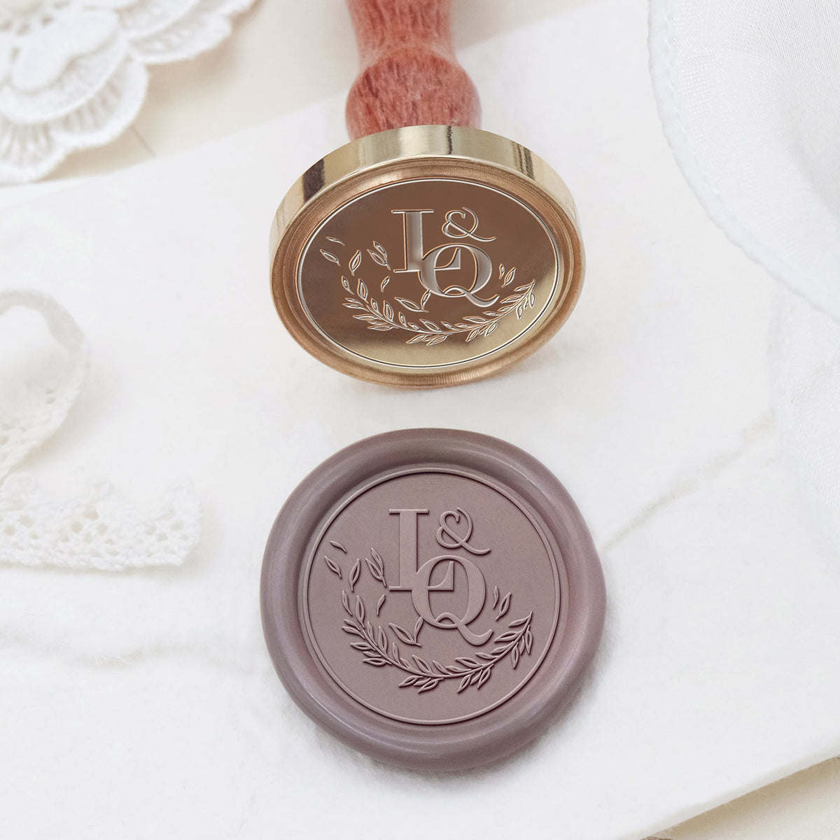 Stamprints Personalisierte Hochzeits-Monogramm Siegelwachs Siegelstempel 2