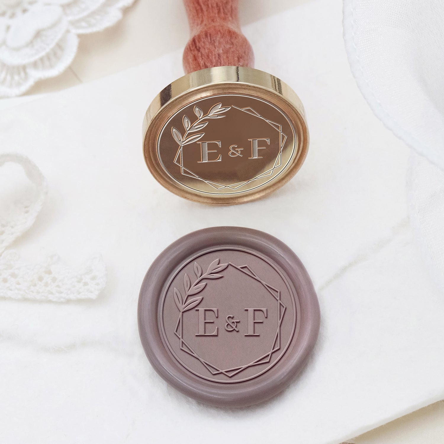 Stamprints Personalisierte Hochzeits-Monogramm Siegelwachs Siegelstempel 2