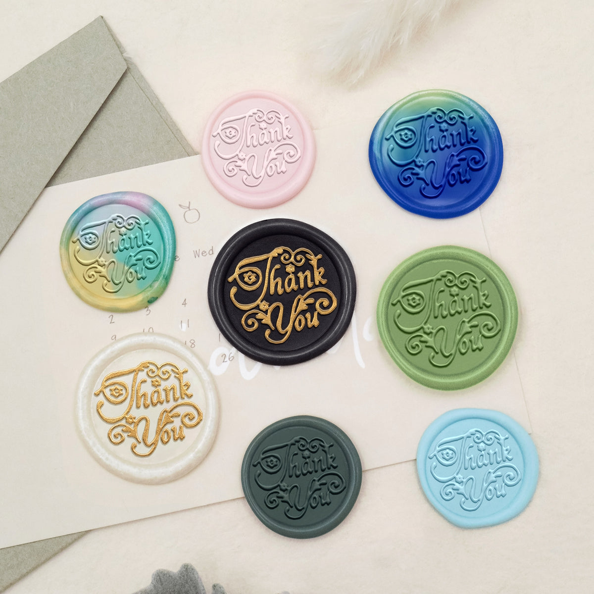 Stamprints Gruß Siegelwachs Siegelstempel - Danke 3