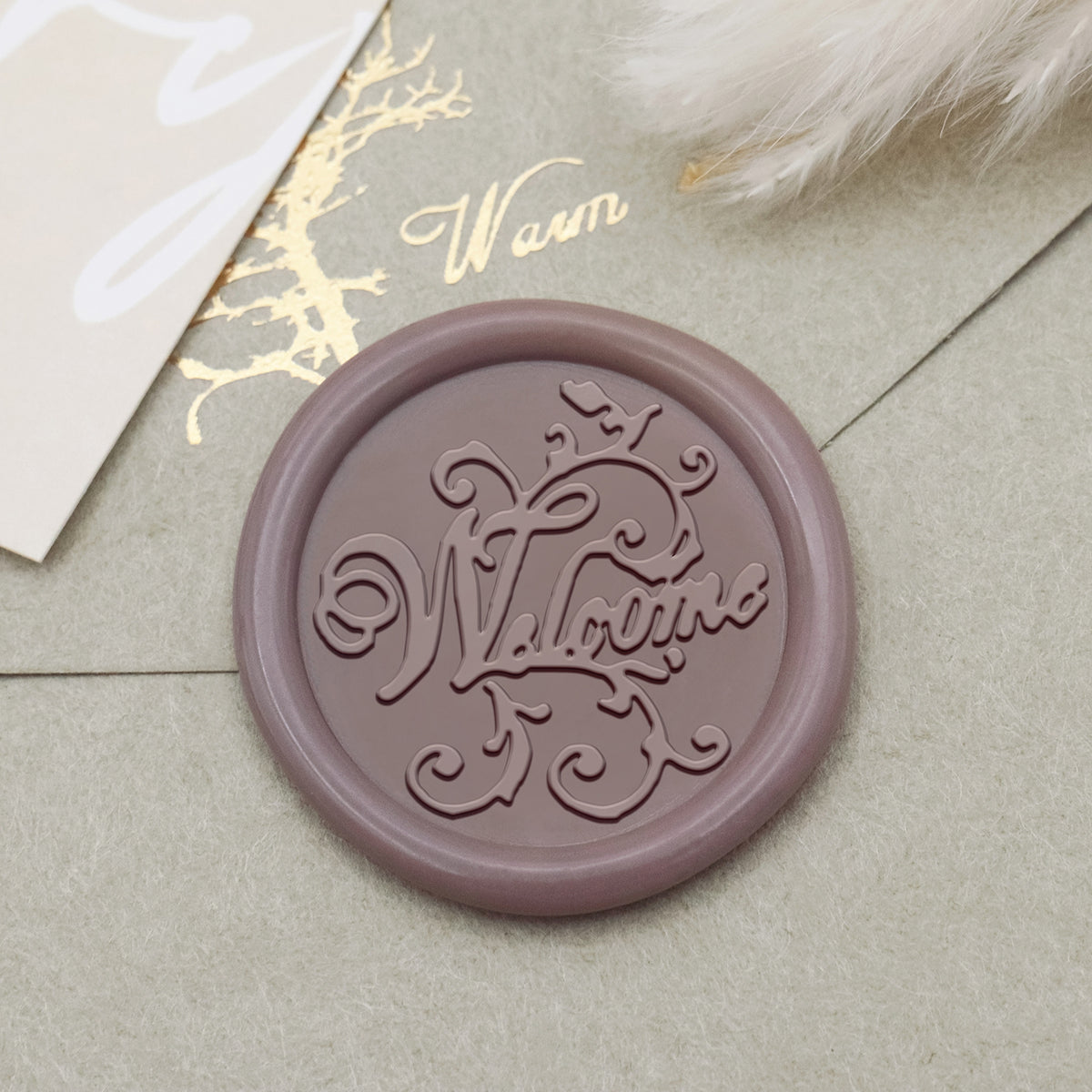 Stamprints Tampon Encreur Sceau de Cire de Salutation - Bienvenue 1