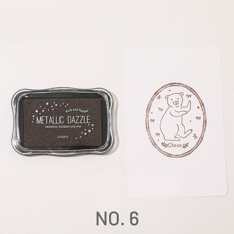 Almohadilla de Tinta Metálica Grande para Sello de Caucho - Journal - Stamprints 9