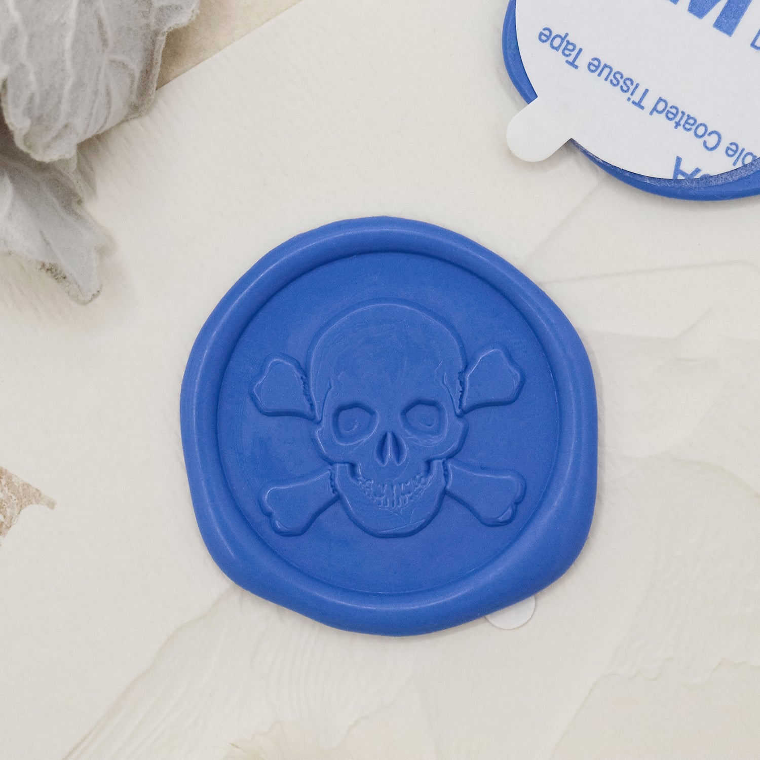 Stamprints 3D Reliefprägung Totenkopf selbstklebend Siegelwachs Siegelstempel Sticker 1