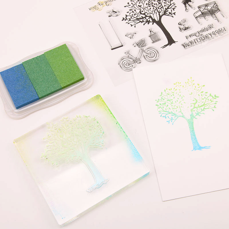 Almohadilla de Tinta Nacarada Multicolor con Gradiente de 3 Colores a2