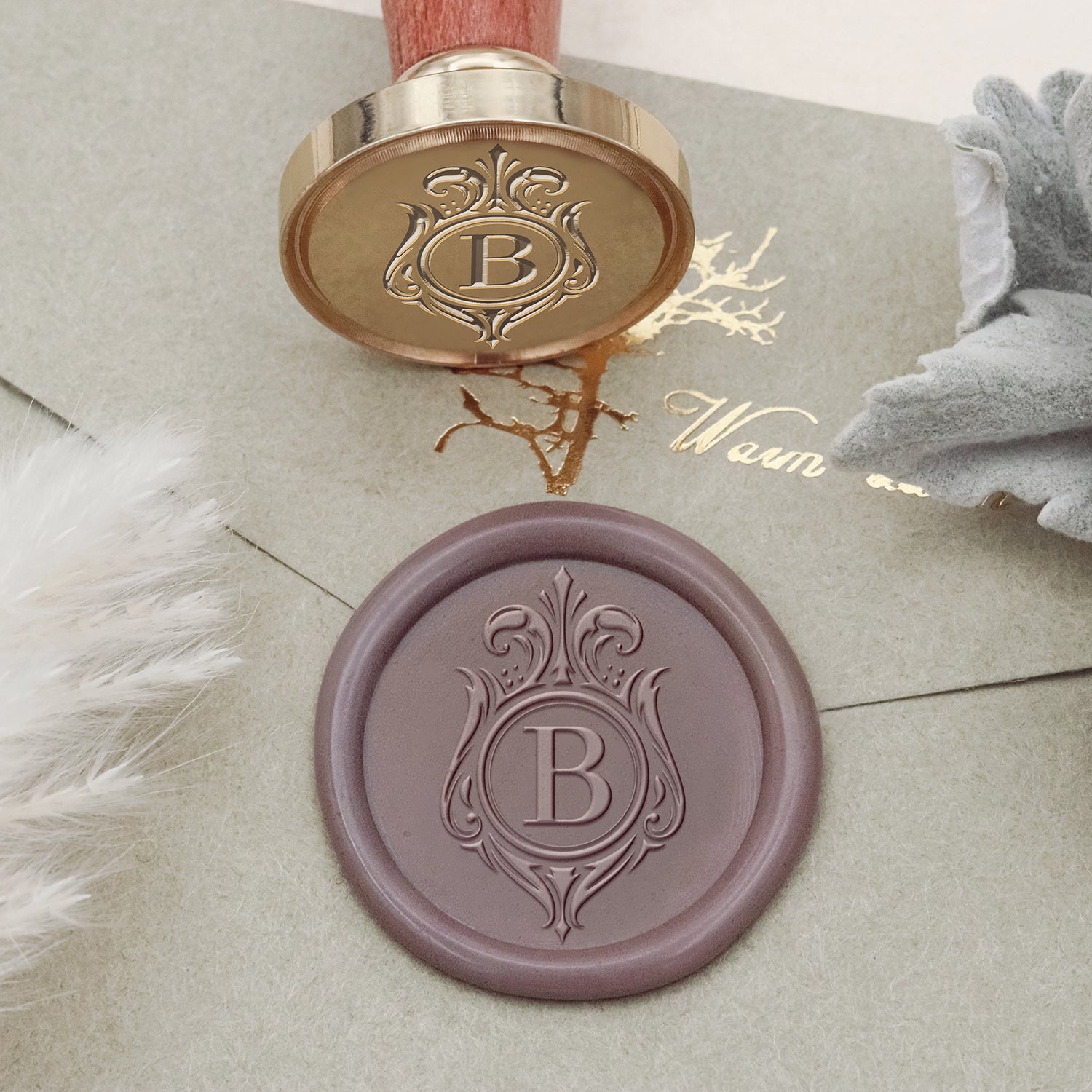 Sello de Caucho de Lacre con Logo Personalizado - Estilo 1-1
