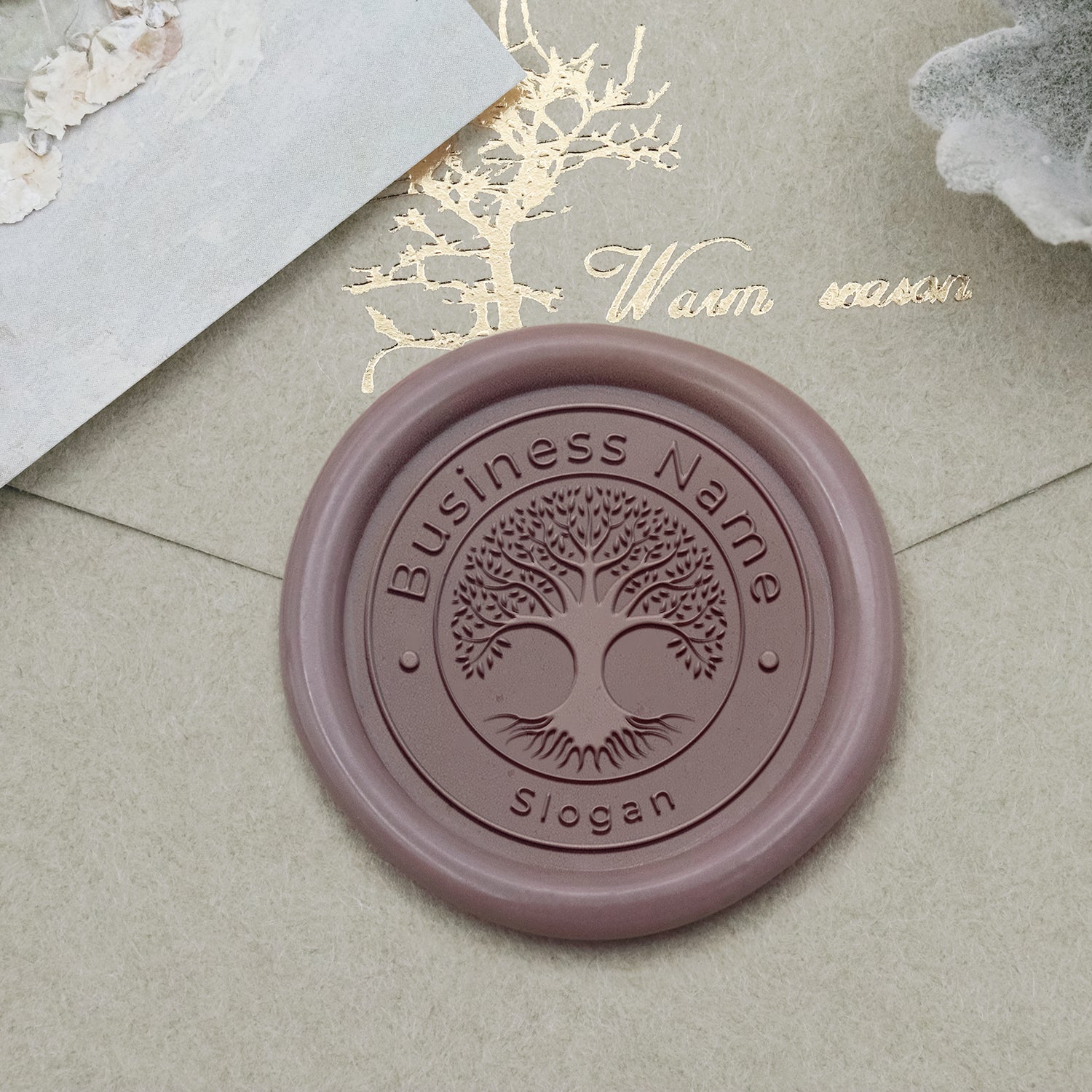 Baum des Lebens Personalisiert Logo Siegelwachs Siegelstempel Stempel2