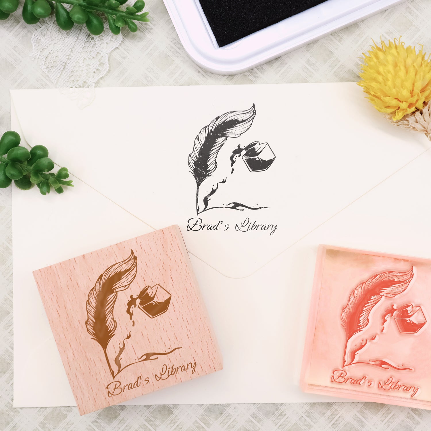 Personalisierte Bibliotheks-Gummistempel (18 Designs)-1
