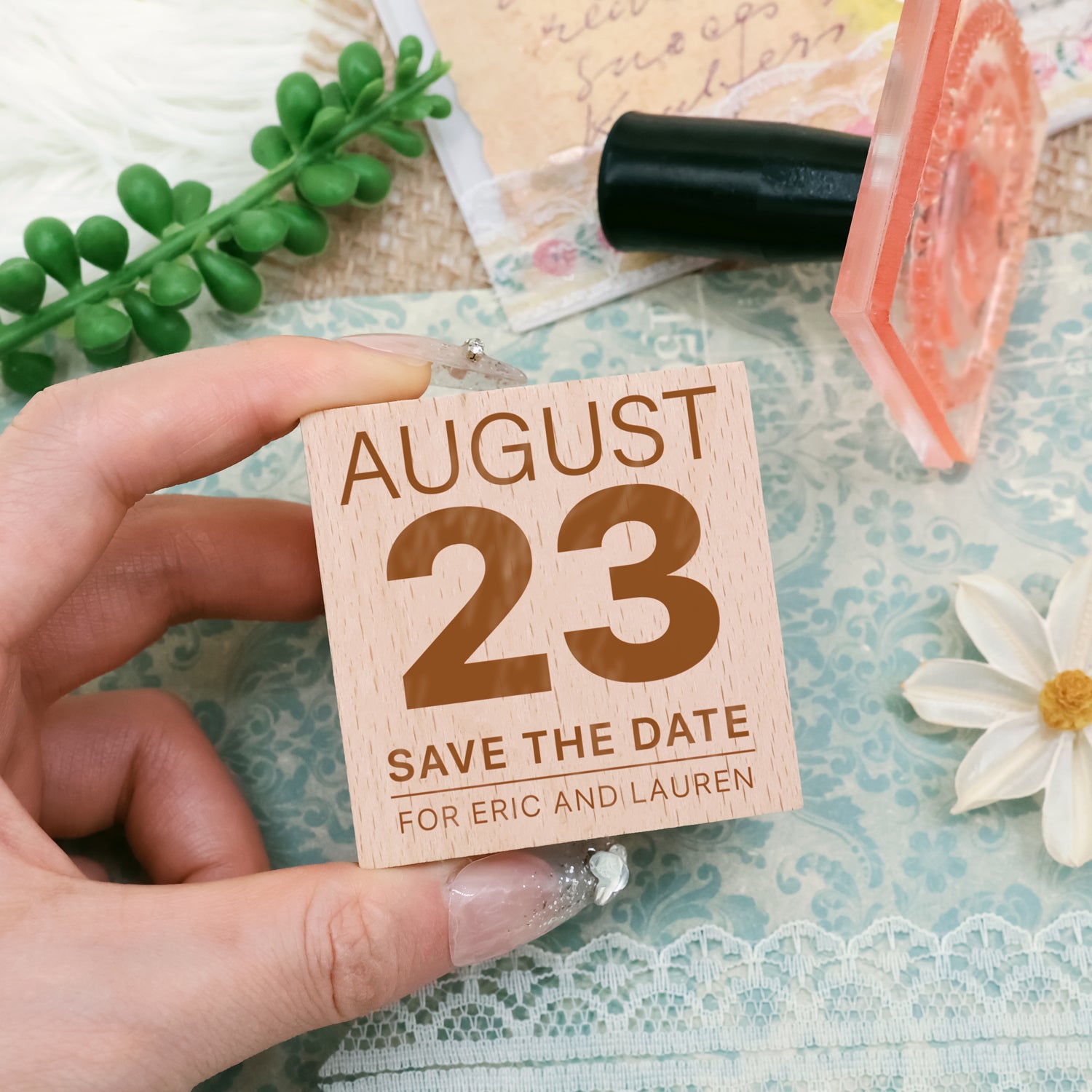 Personalisierte Hochzeits-Save-the-Date-Gummistempel-25 2
