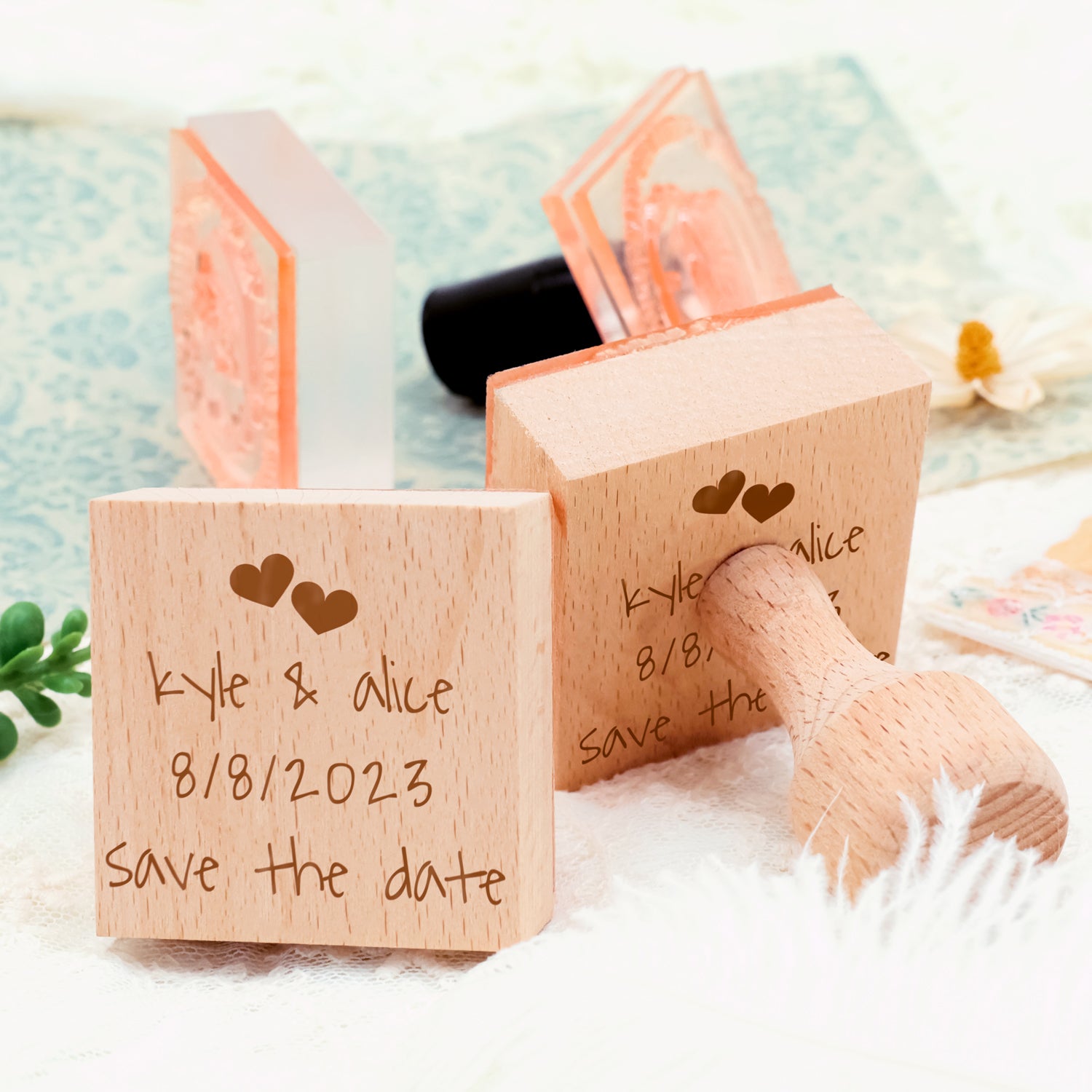 Personalisierter Hochzeits-Save-the-Date-Gummistempel-23 4