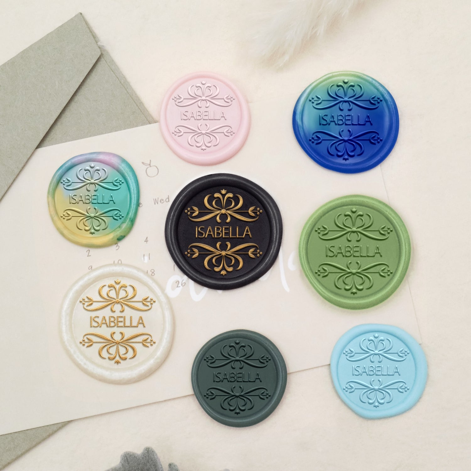 Custom Name Wax Seal Stamp (18 Designs)-16 3