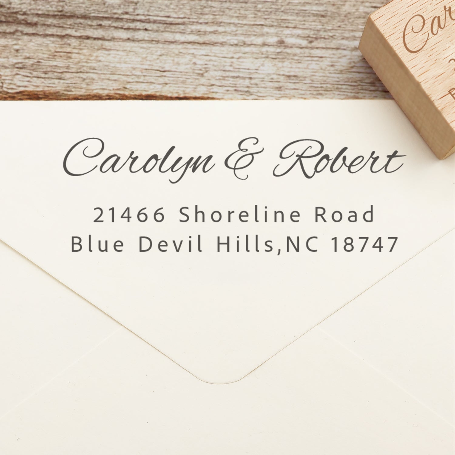 Personalisierter rechteckiger Handschrift-Schriftart Adresse Rücksende Gummistempel - Stil 5 1