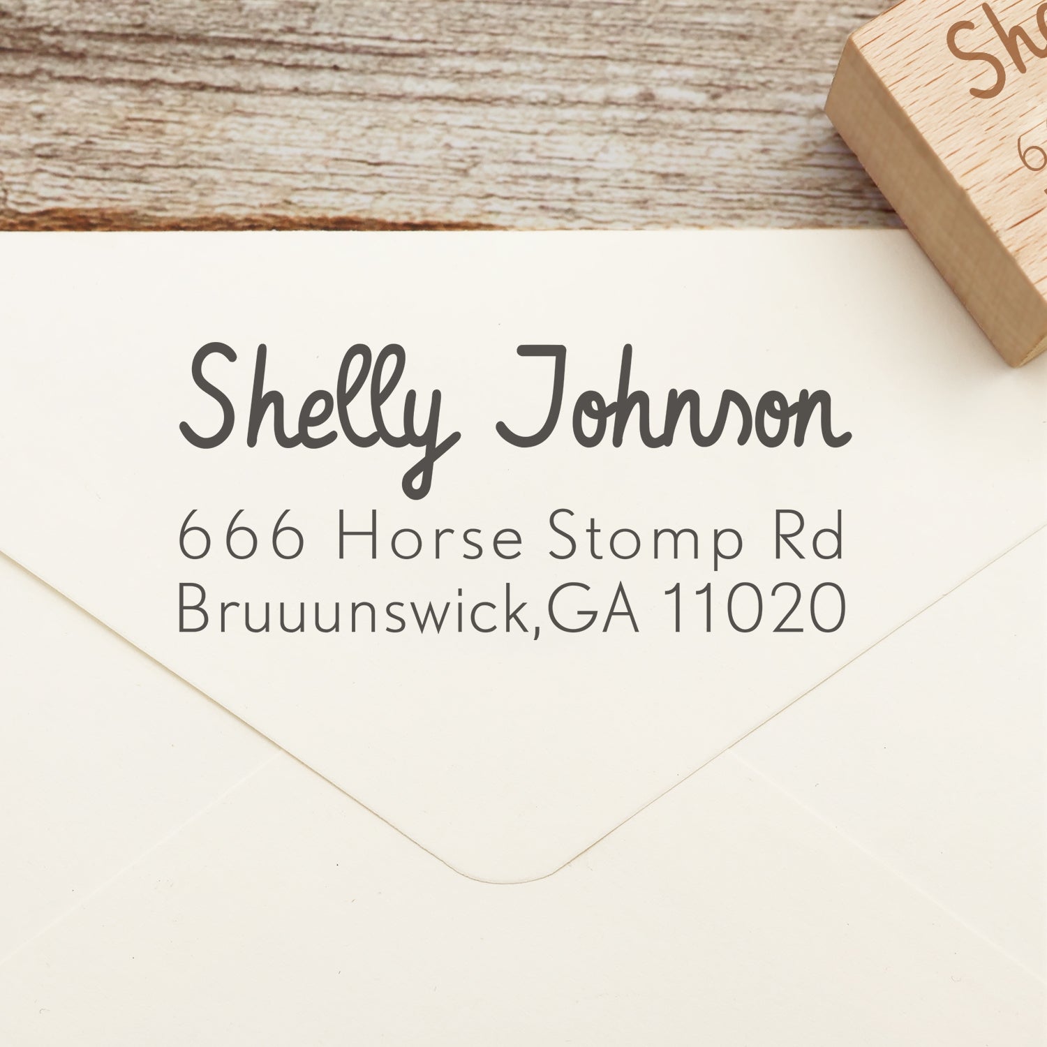 Personalisierter rechteckiger Handschrift-Schriftart Adresse Rücksende Gummistempel - Stil 17 1