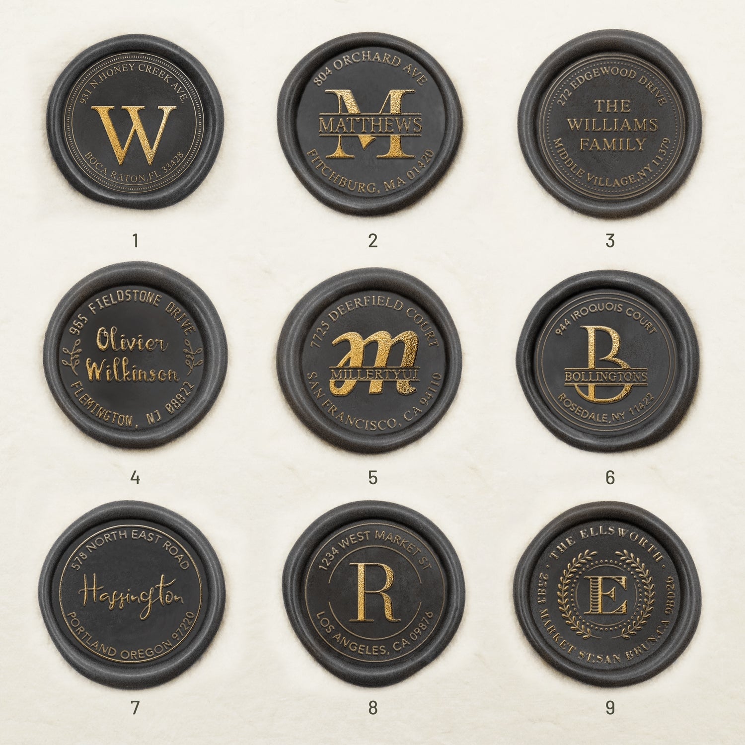 Personalisierte Adresse Siegelwachs Siegelstempel (27 Designs) Custom-Address-Wax-Seal-Stamp1
