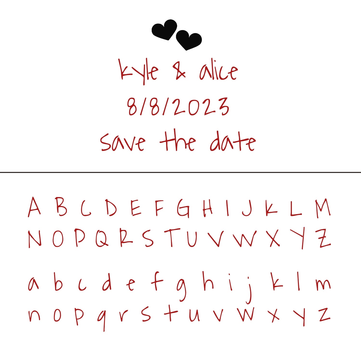 Personalisierter Funtastic Font Hochzeit Save the Date Gummistempel 23
