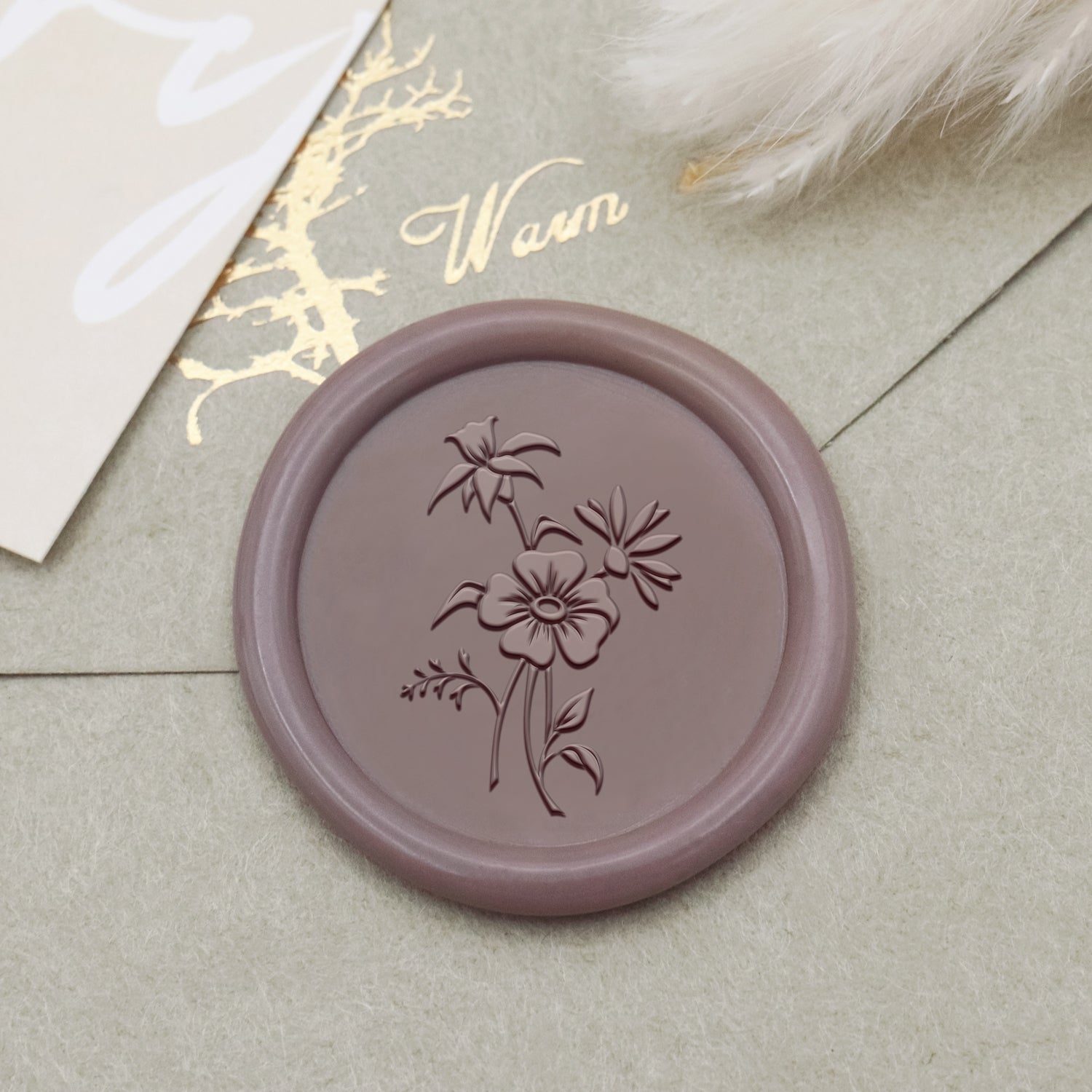 Botanischer Siegelwachs Siegelstempel (18 Designs)-3 1