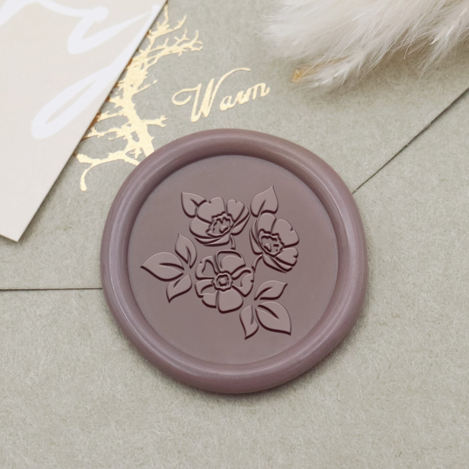 Botanischer Siegelwachs Siegelstempel (18 Designs)-12 1