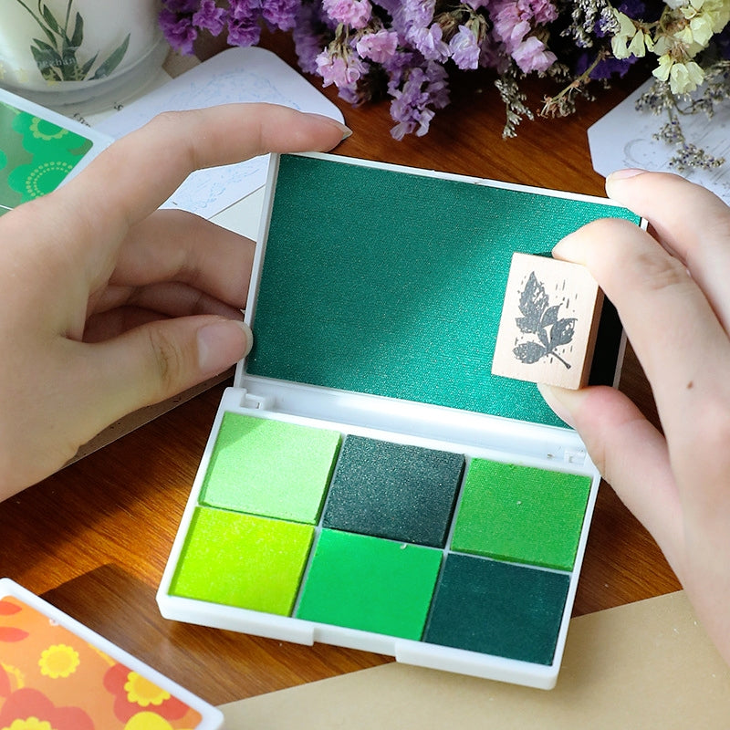 Perlglanz Sieben-Farben Boxed Stempelkissen Set b2