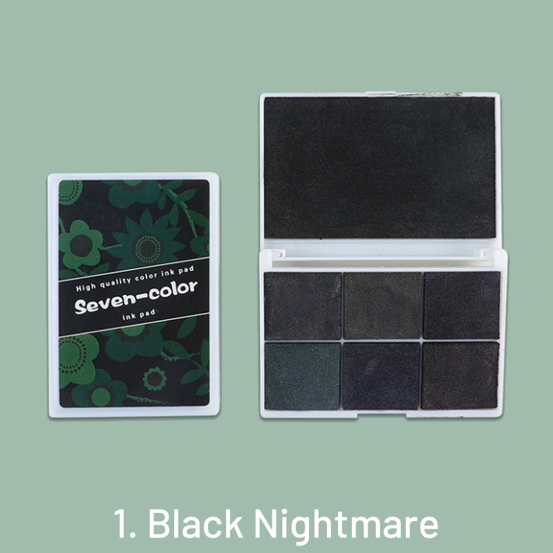 Perlglanz Sieben-Farben Boxed Stempelkissen Set sku-1