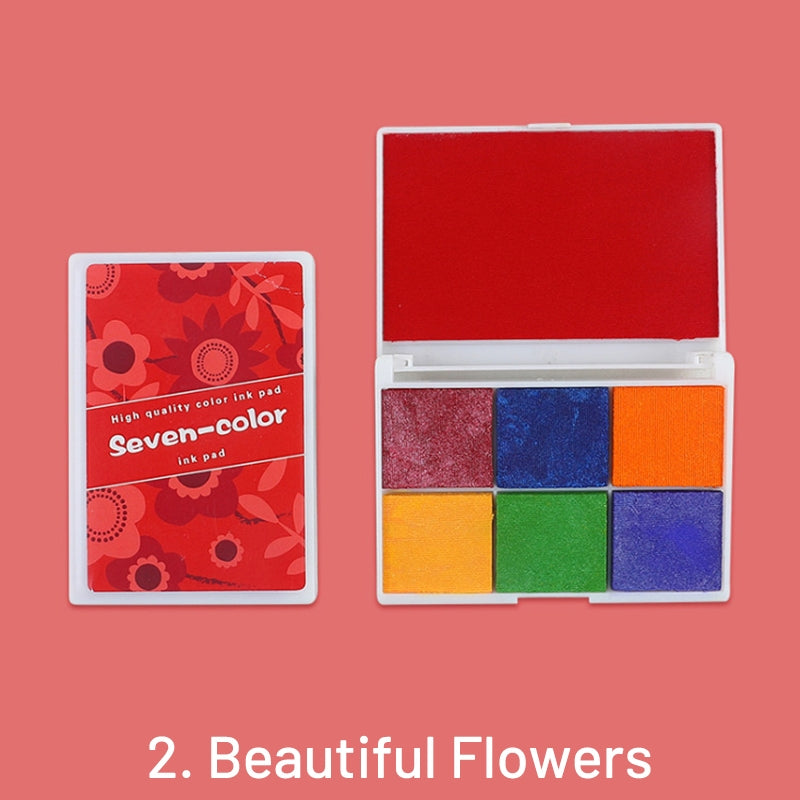 Perlglanz-Sieben-Farben-Boxed-Stempelkissen-Set sku-2