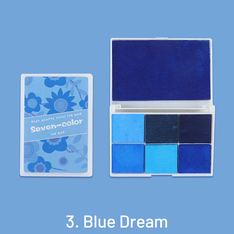 Perlglanz Sieben-Farben Boxed Ink Stempelkissen Set sku-3