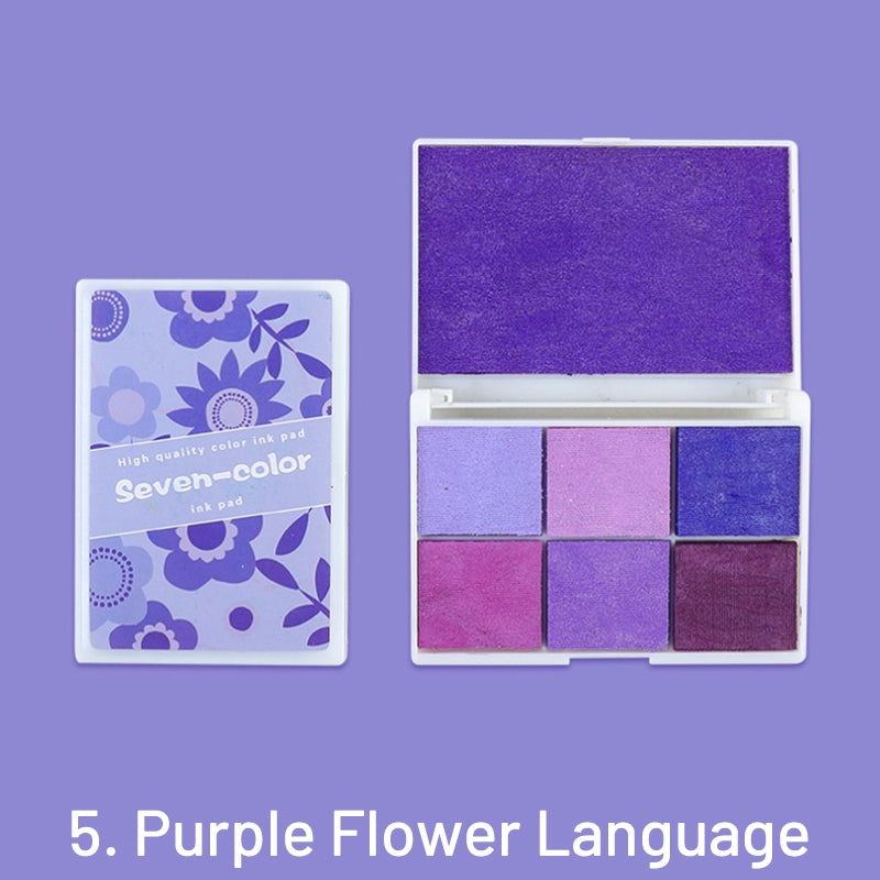 Perlglanz Sieben-Farben Boxed Tintenstempelkissen Set sku-5