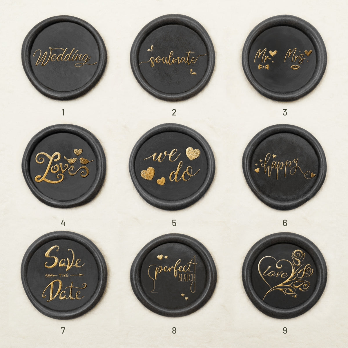 Wedding Invitation & Announcement Wax Seal Stamp (27 Designs)-sku1