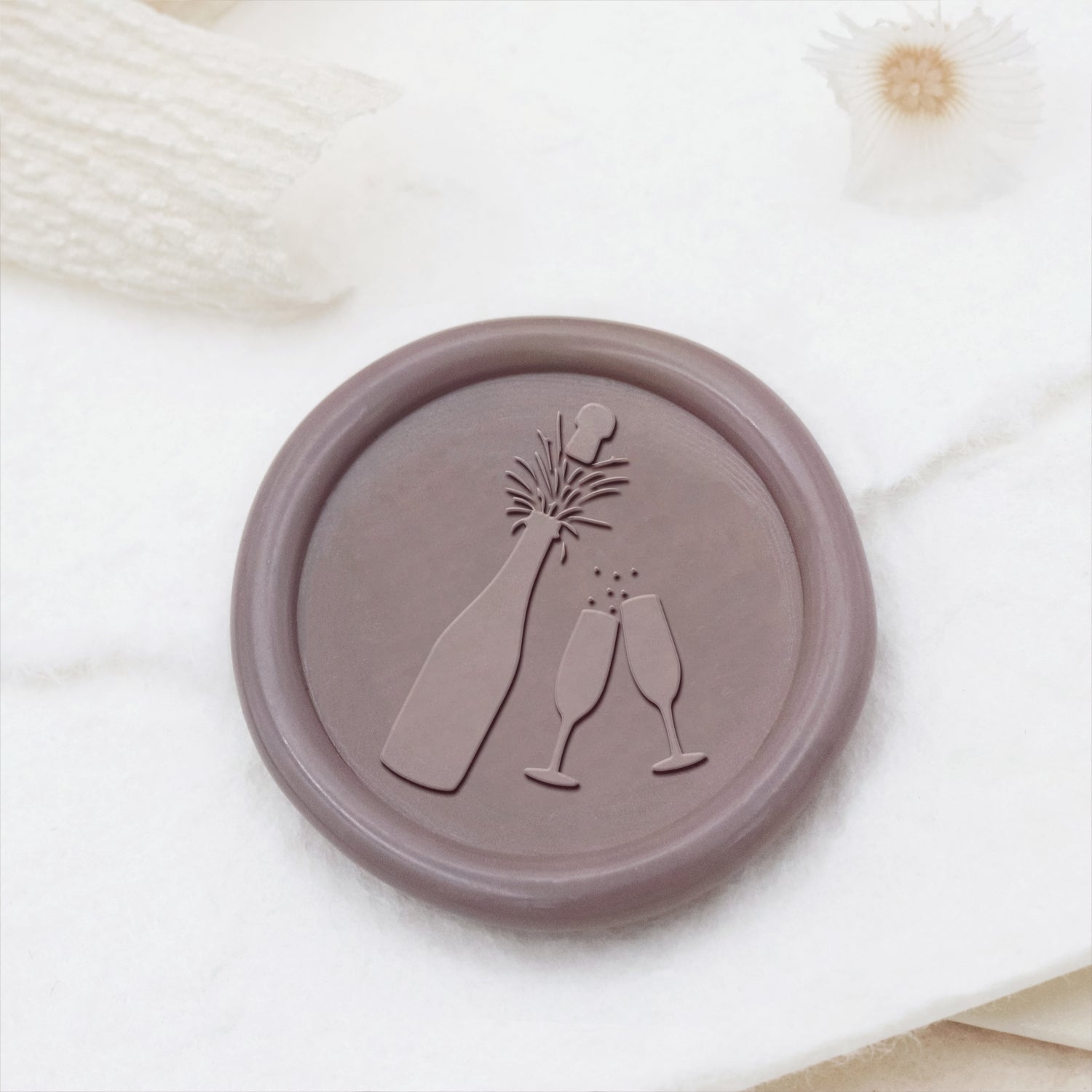 Hochzeit Feier Champagner Siegelwachs Siegelstempel Stempel 2