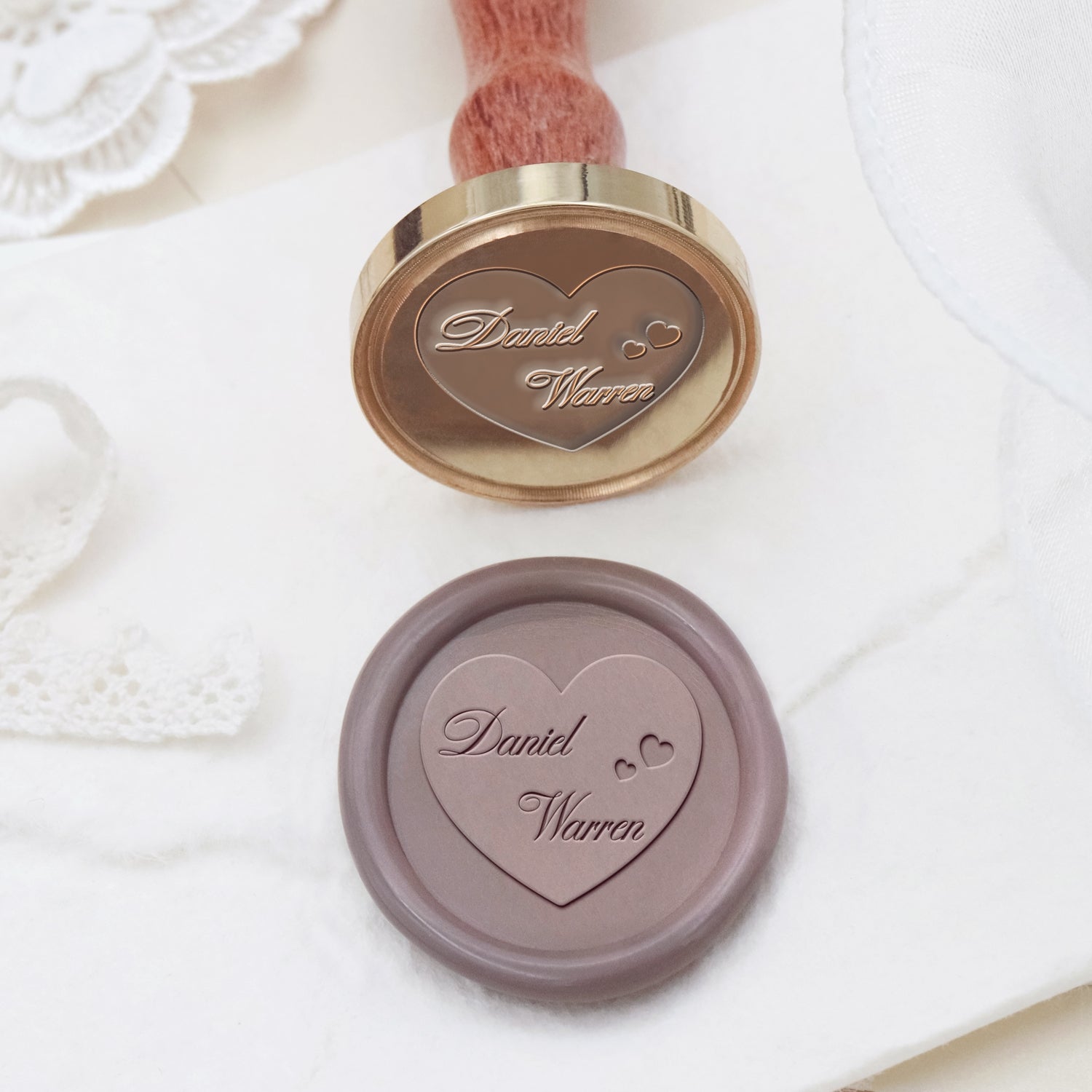 Custom Minimalist Name Wedding Wax Seal Stamp (9 Designs) 2