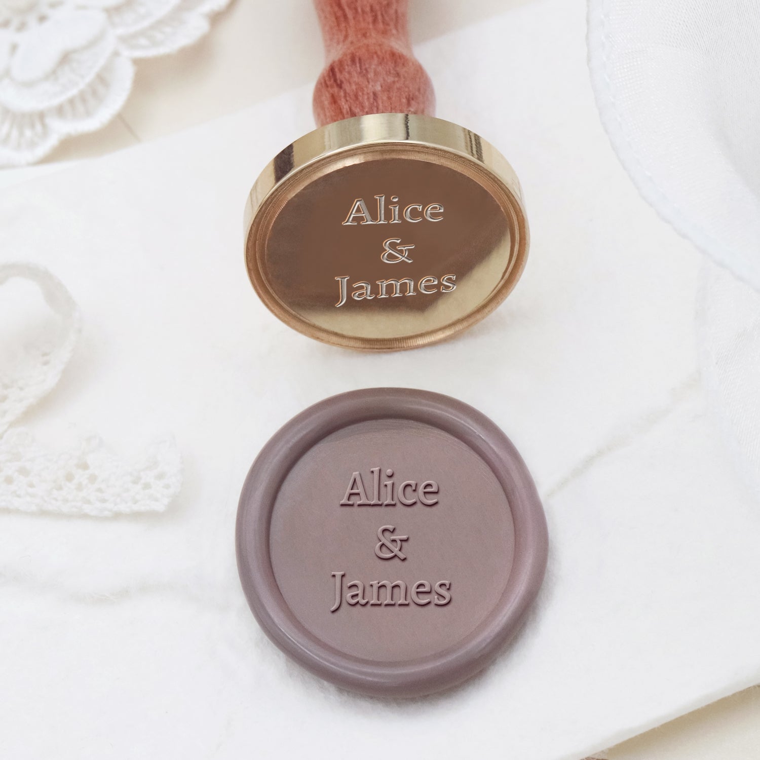 Custom Minimalist Name Wedding Wax Seal Stamp - Style 9 2