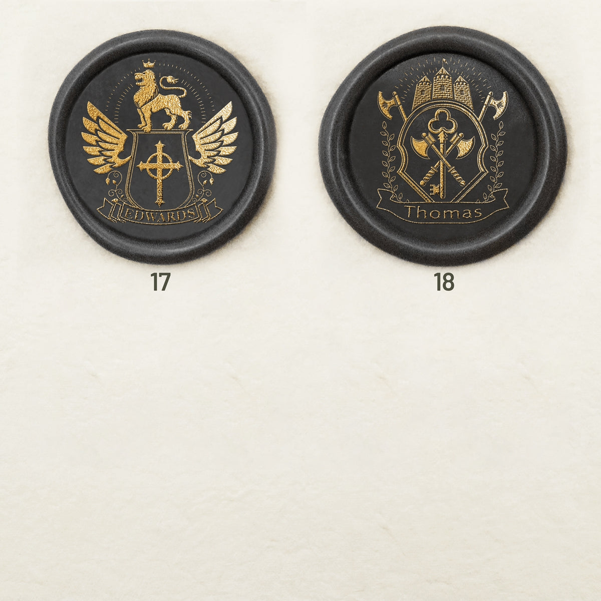 Custom Family Crest Wax Seal Stamp (18 Designs) sku-5
