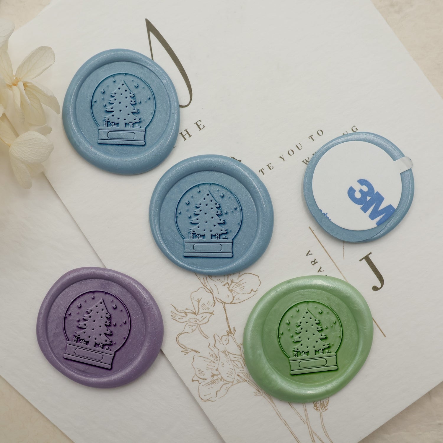 Petit artisanat de bureau arbre de Noël sceau de cire tampon encreur3