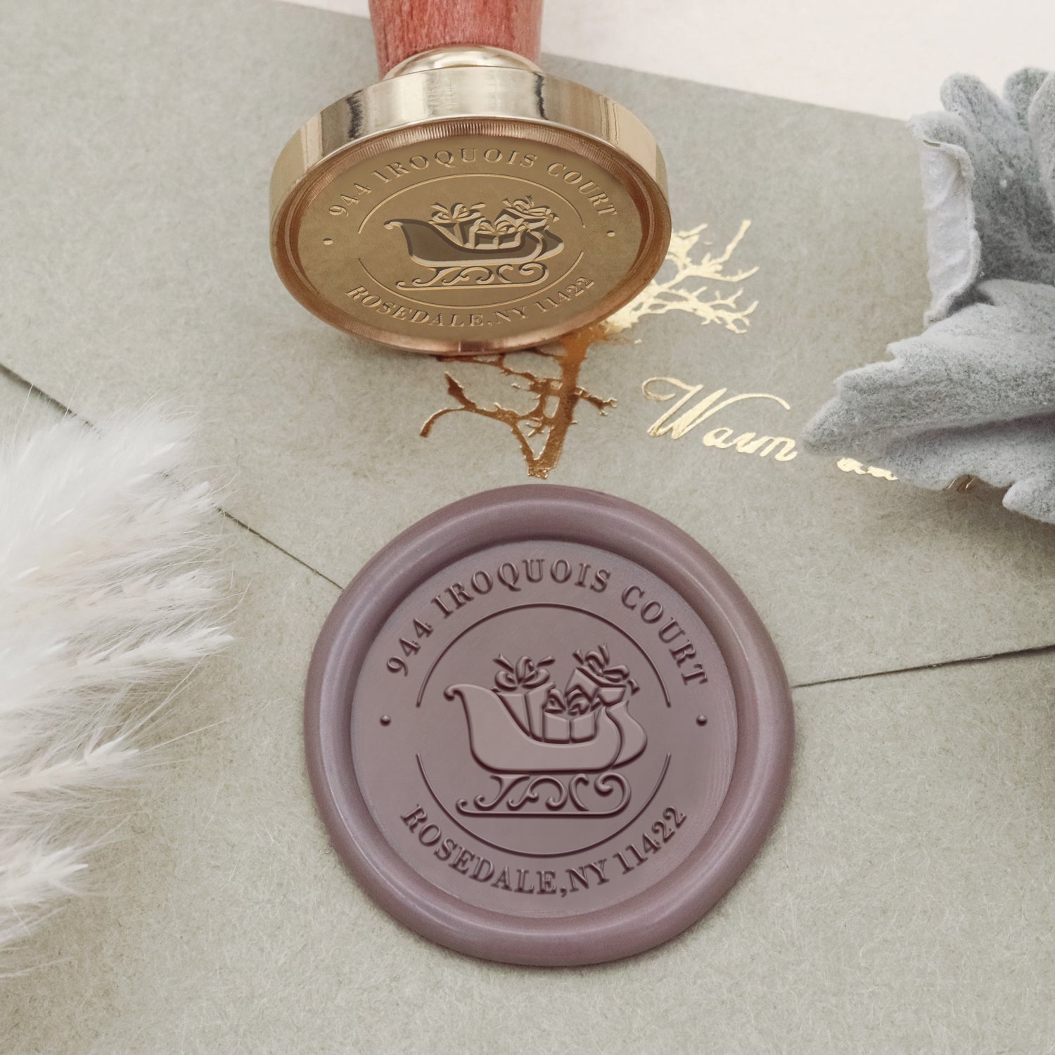 Custom Christmas Address Wax Seal Stamp (27 Designs)-23 2