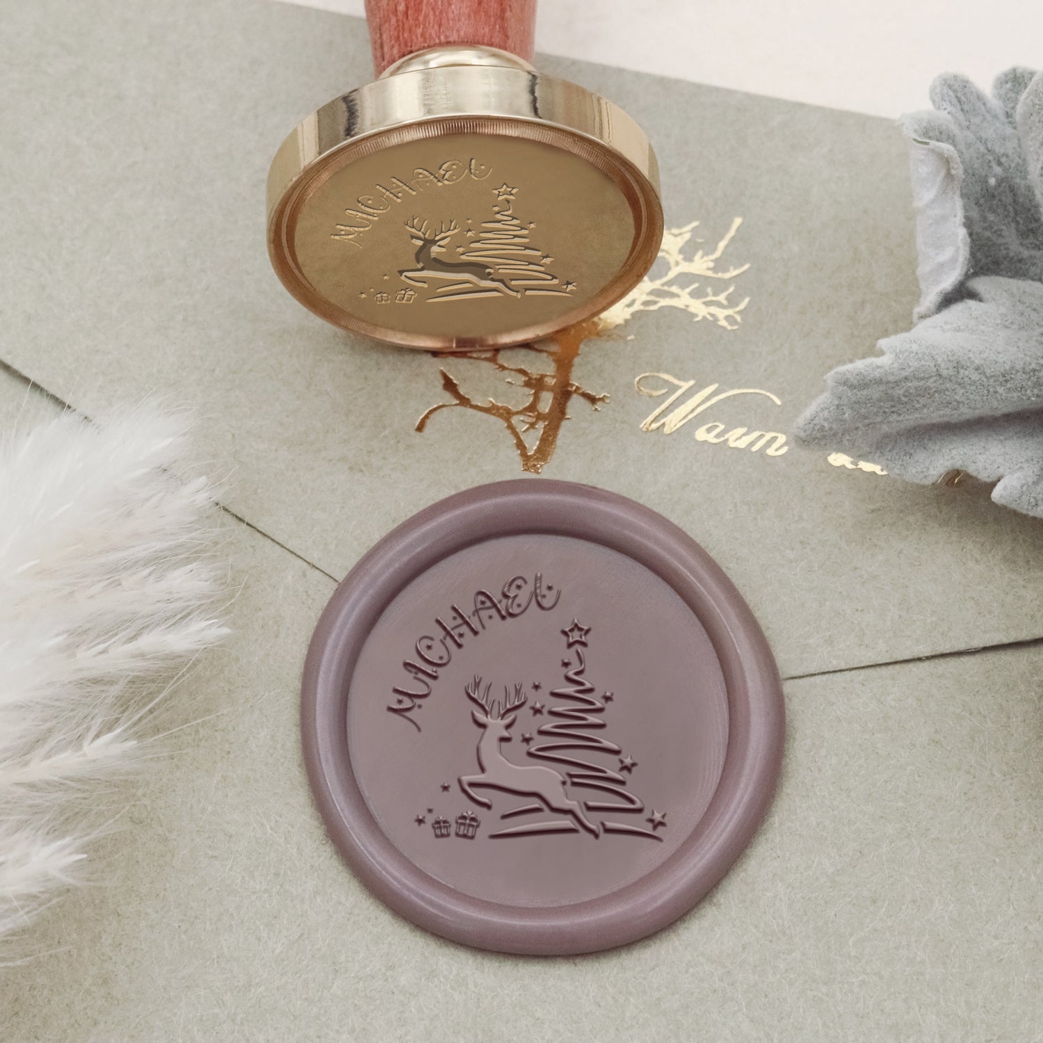 Custom Christmas Name Wax Seal Stamp (27 Designs) 2