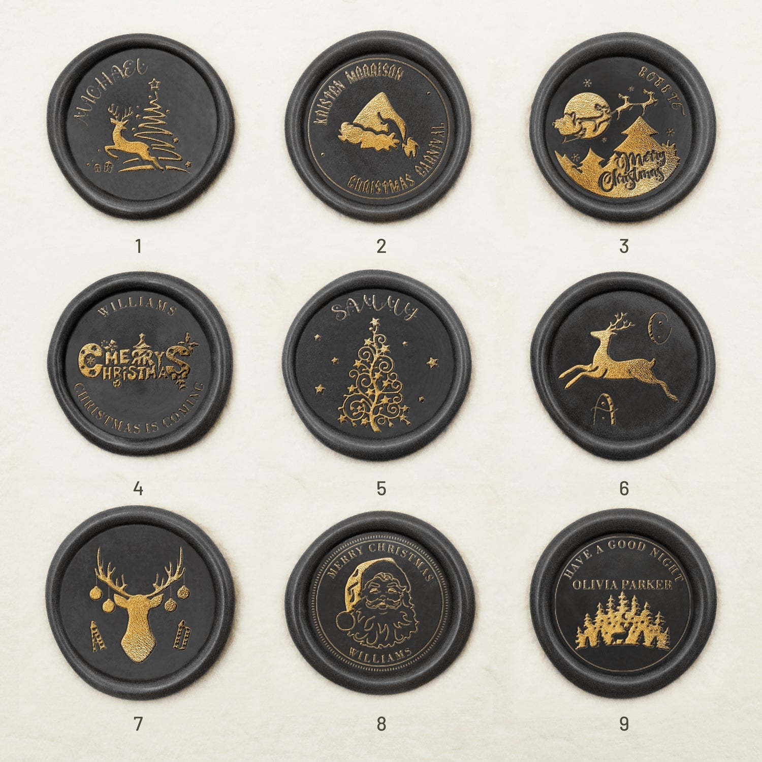 Custom Christmas Name Wax Seal Stamp (27 Designs) Christmas-1
