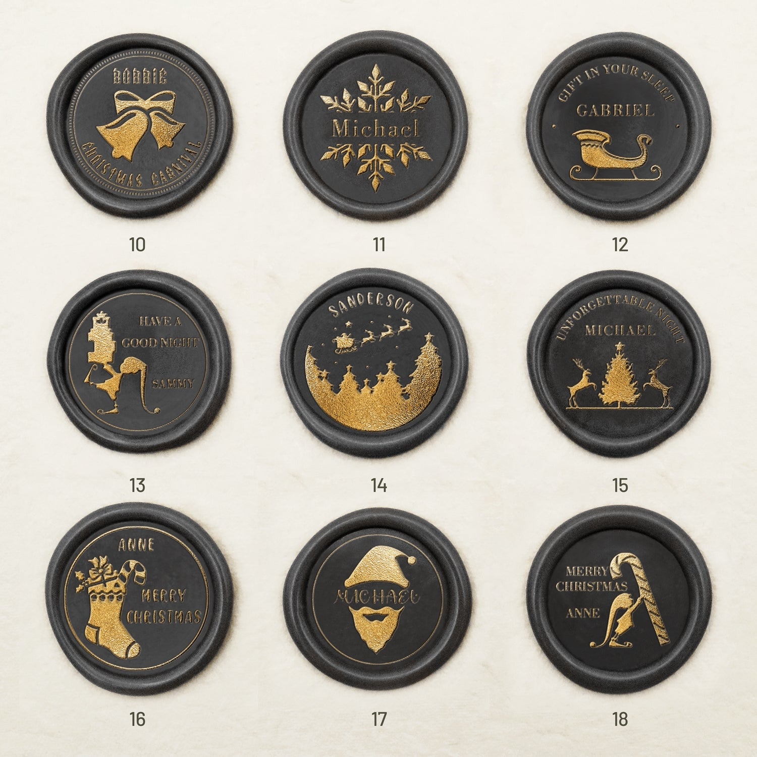 Custom Christmas Name Wax Seal Stamp (27 Designs) Christmas-2