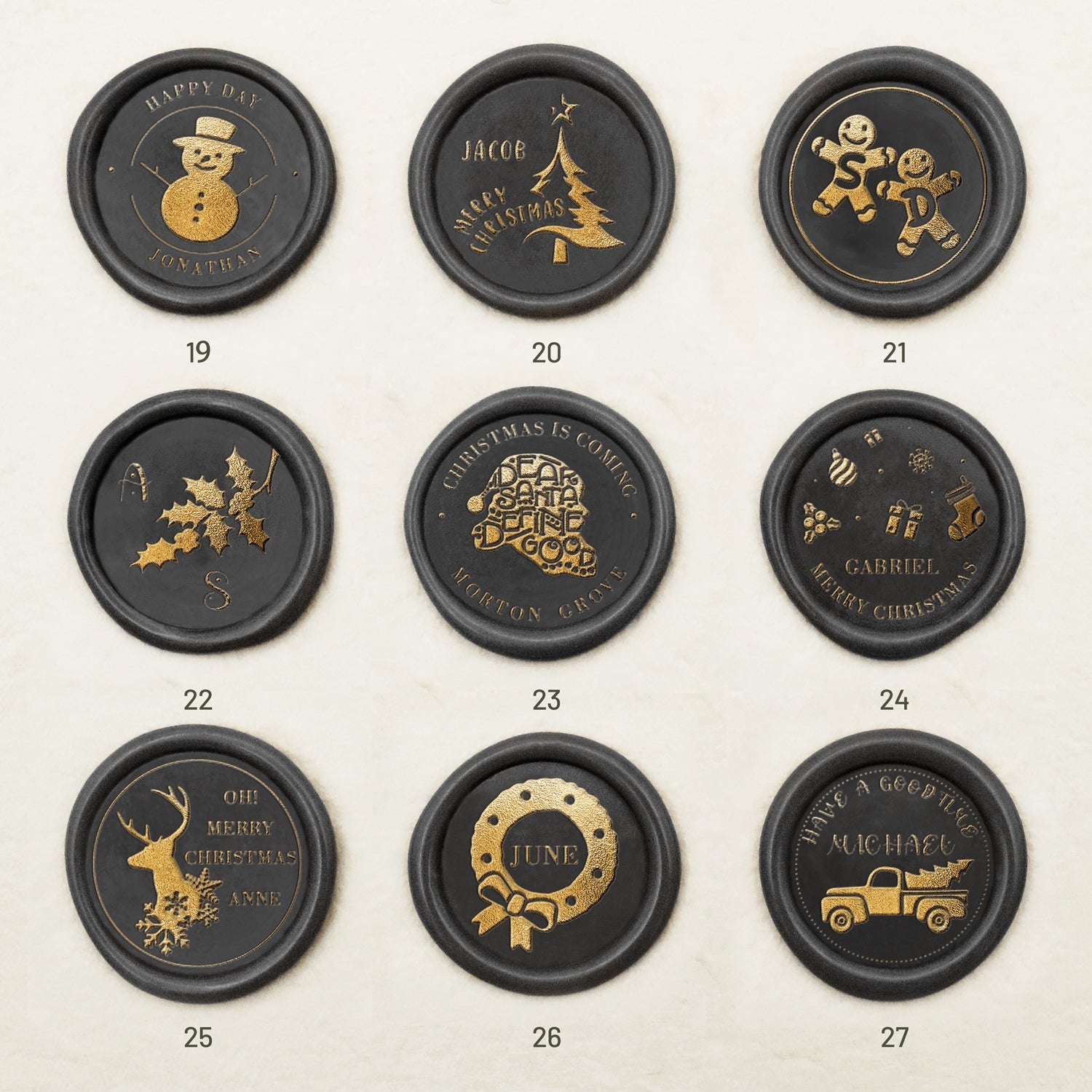 Custom Christmas Name Wax Seal Stamp (27 Designs) Christmas-3