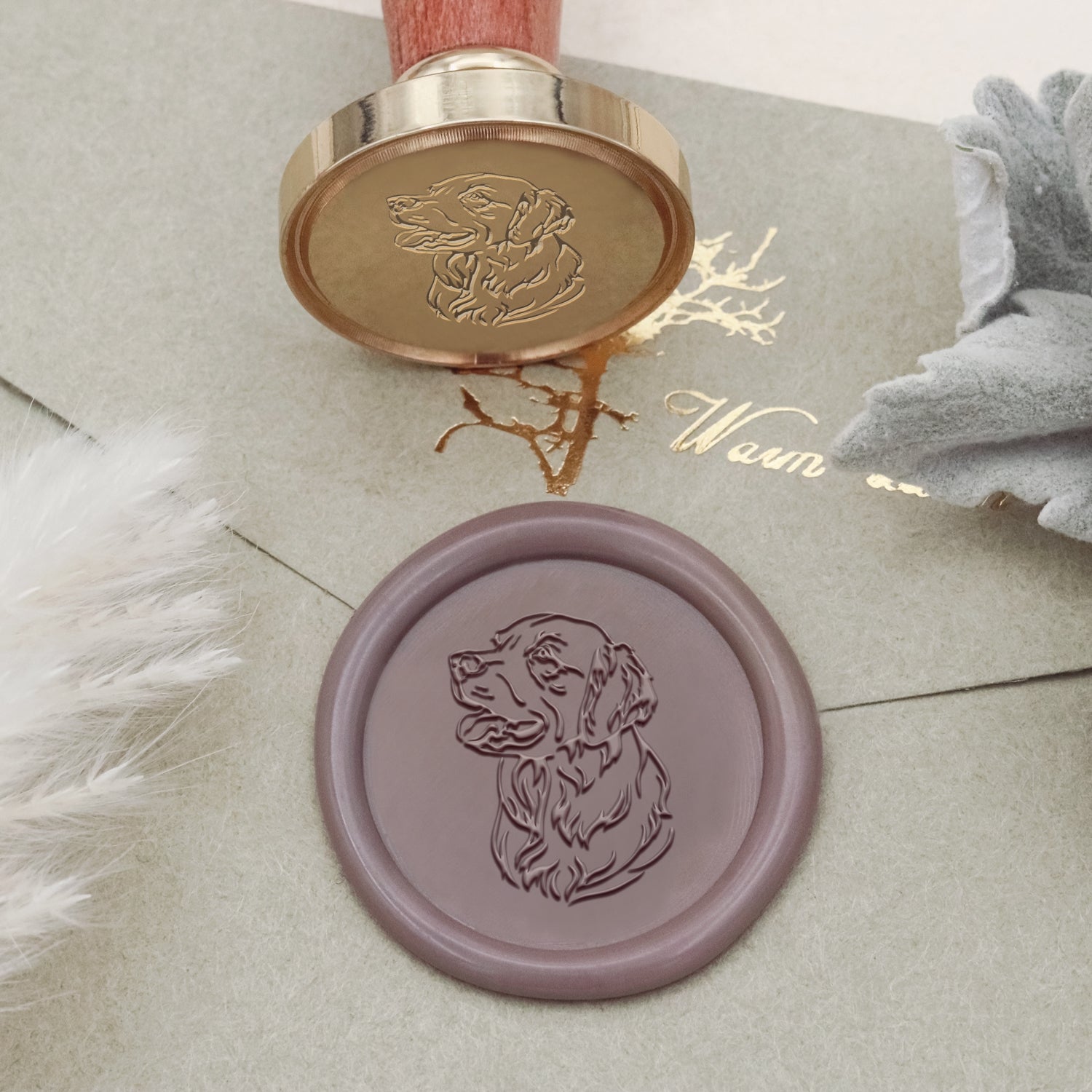 Golden Retriever Dog Wax Seal Stamp - Stamprints