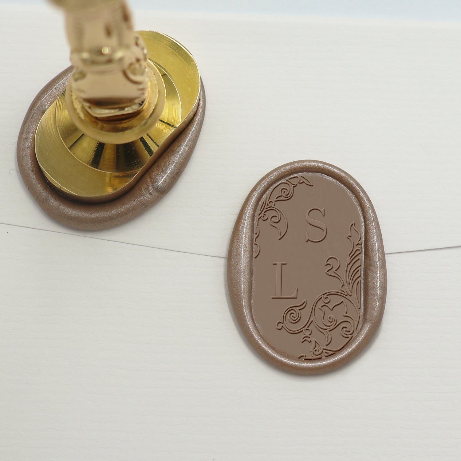 Sello de Lacre de Boda Ovalado Personalizado - Estilo 8 2