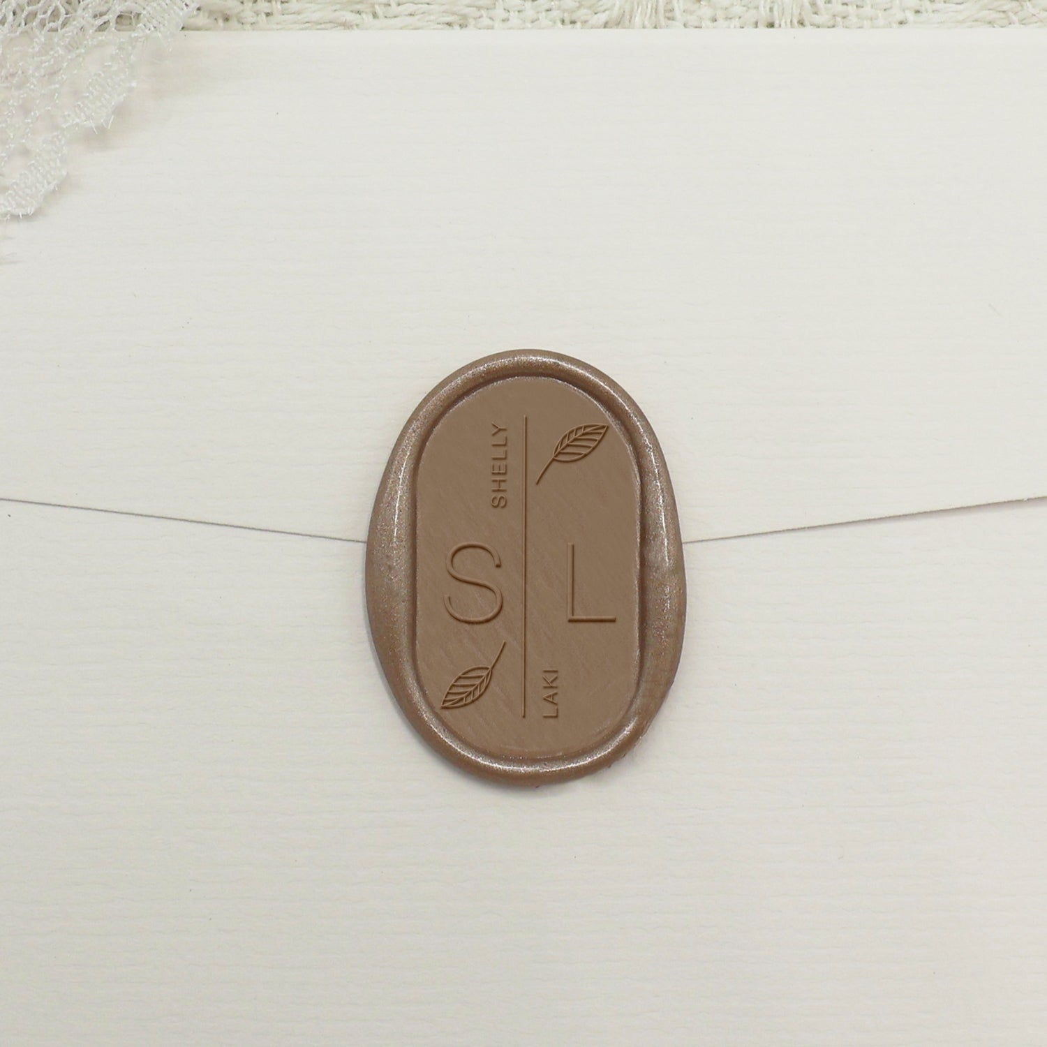 Sello de Lacre Ovalado Personalizado para Bodas - Estilo 12 1
