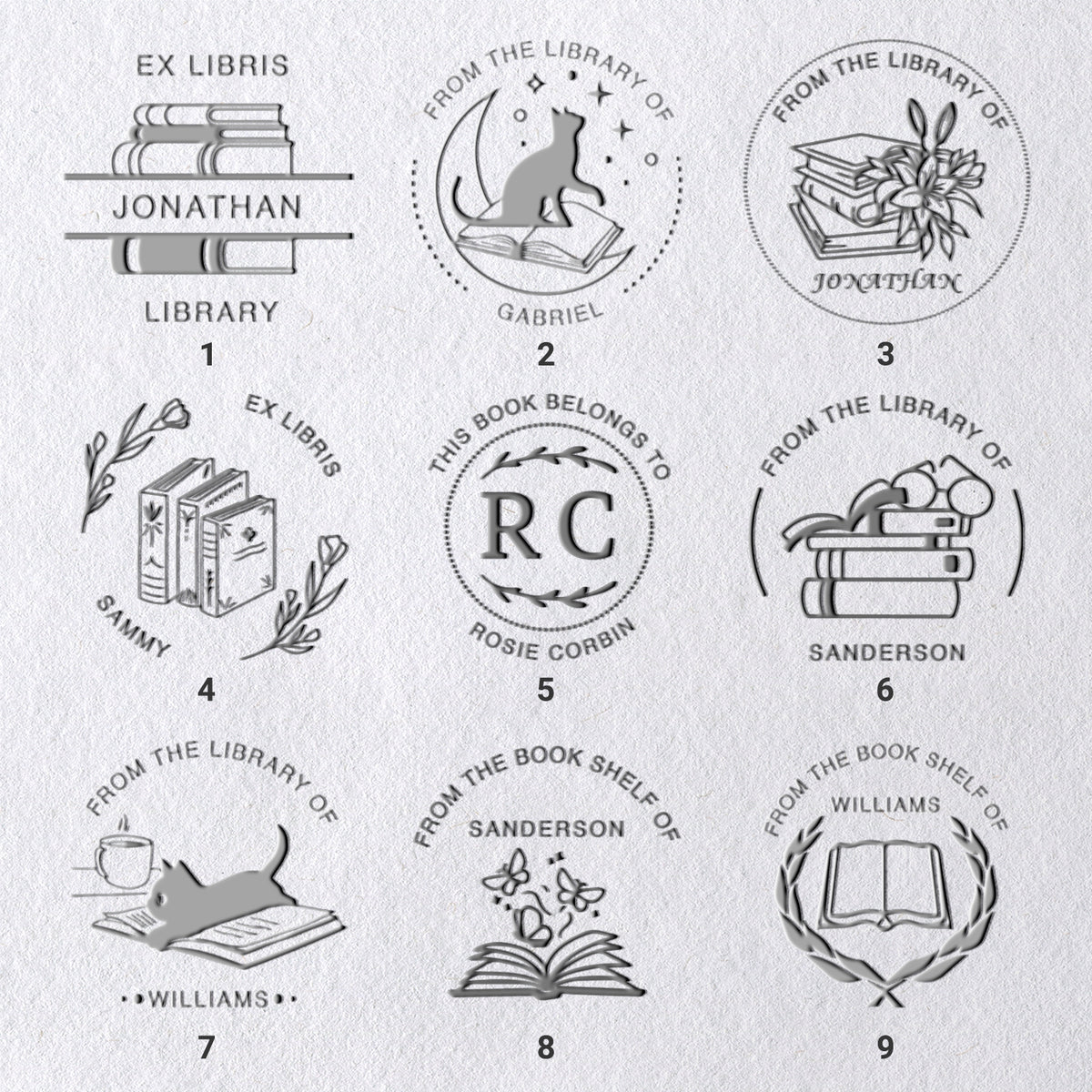 Sello en Seco Personalizado para Libros (27 Diseños) Sello en Seco Personalizado para Libros (27 Diseños)31