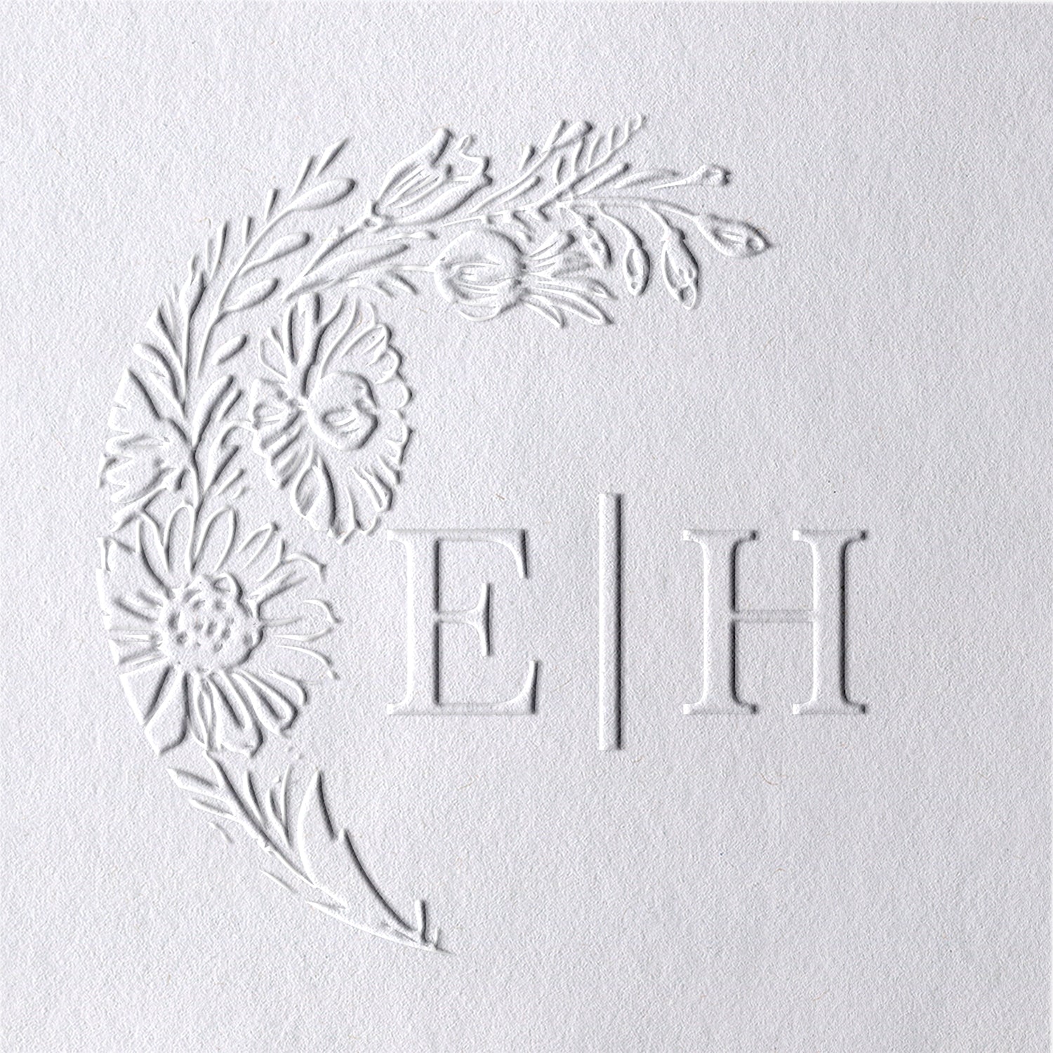 Chancela de Monograma de Casamento com Iniciais Botânicas Personalizadas - Estilo 13 Chancela de Monograma de Casamento com Iniciais Botânicas Personalizadas - Estilo 13131