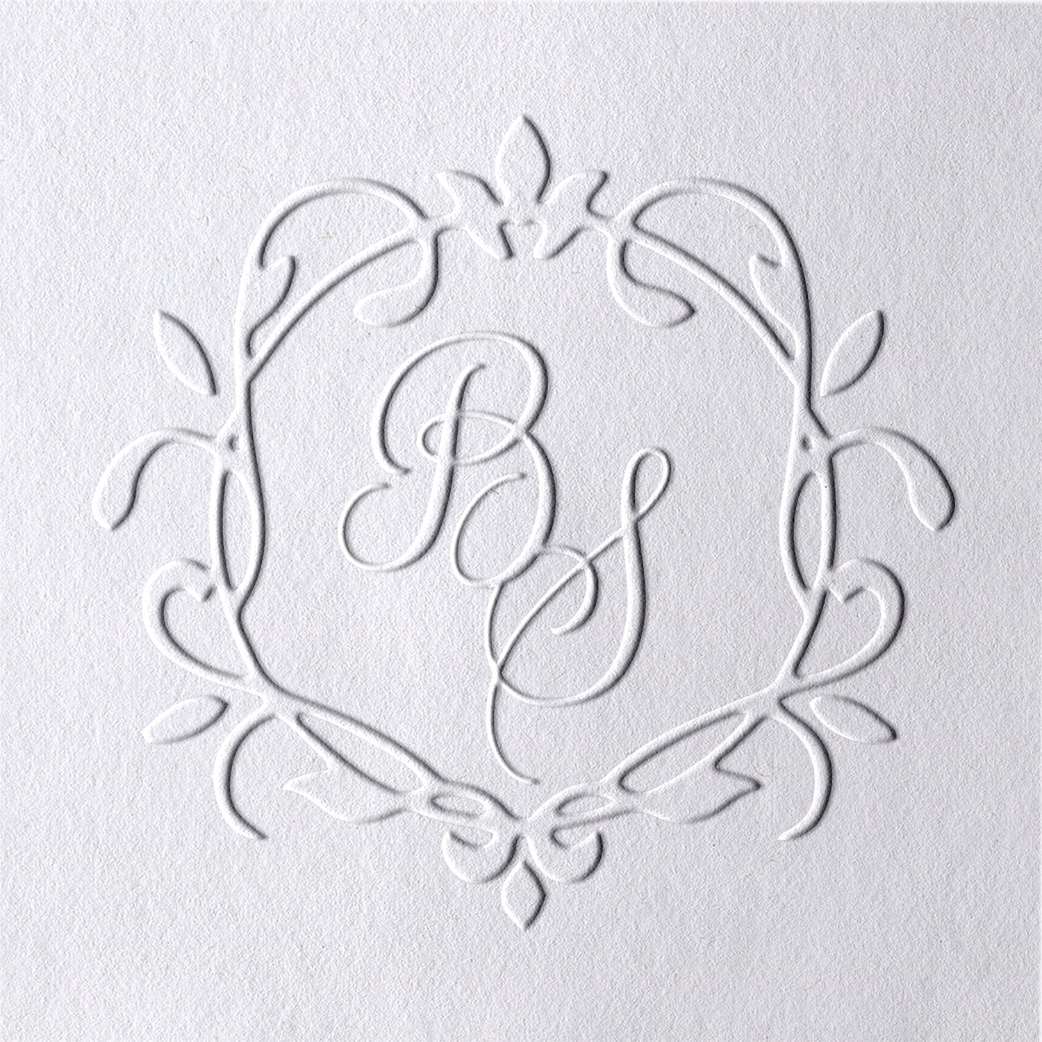 Timbre à sec personnalisé pour mariage avec monogramme d'initiales manuscrites 271