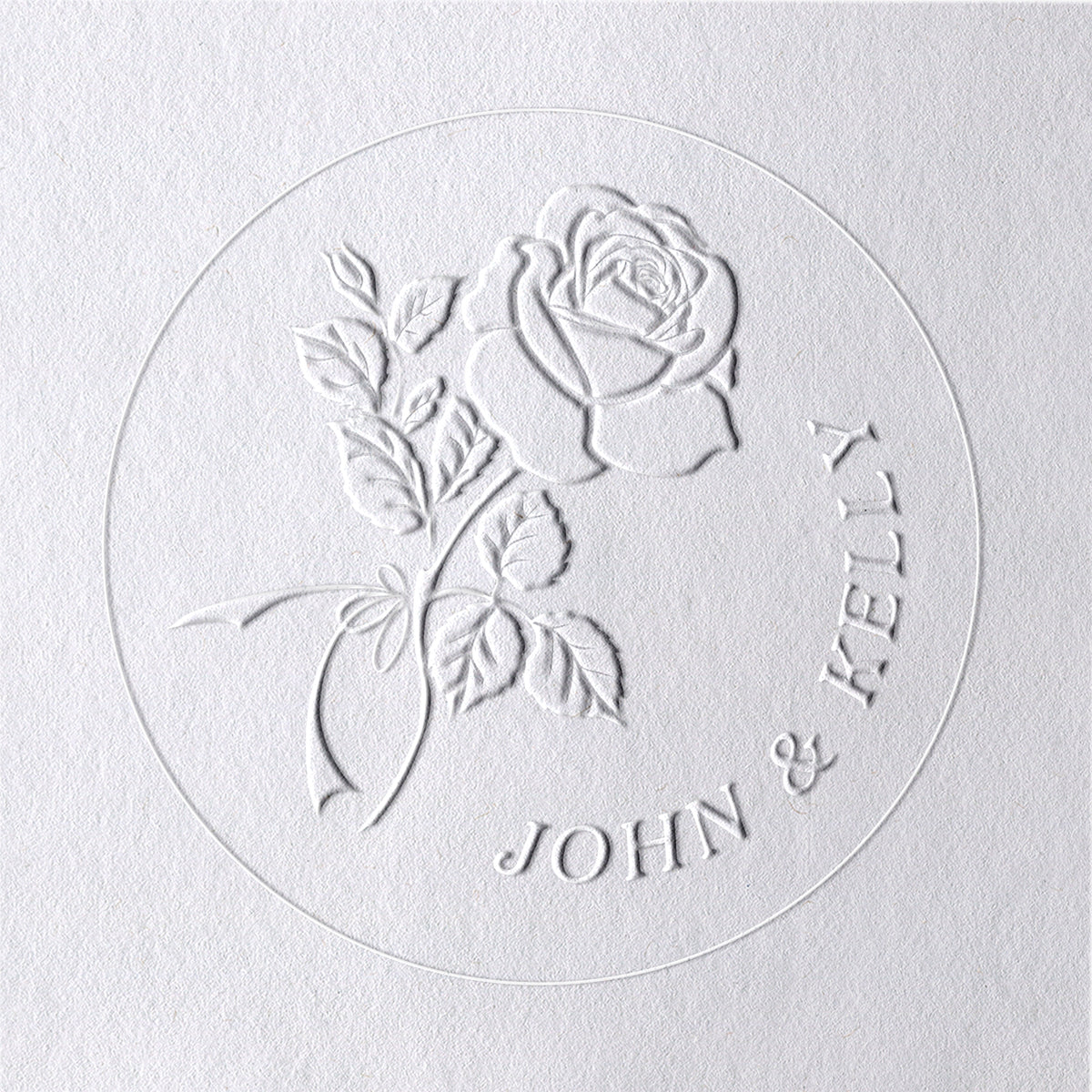 Timbre à sec de mariage rose personnalisé 121