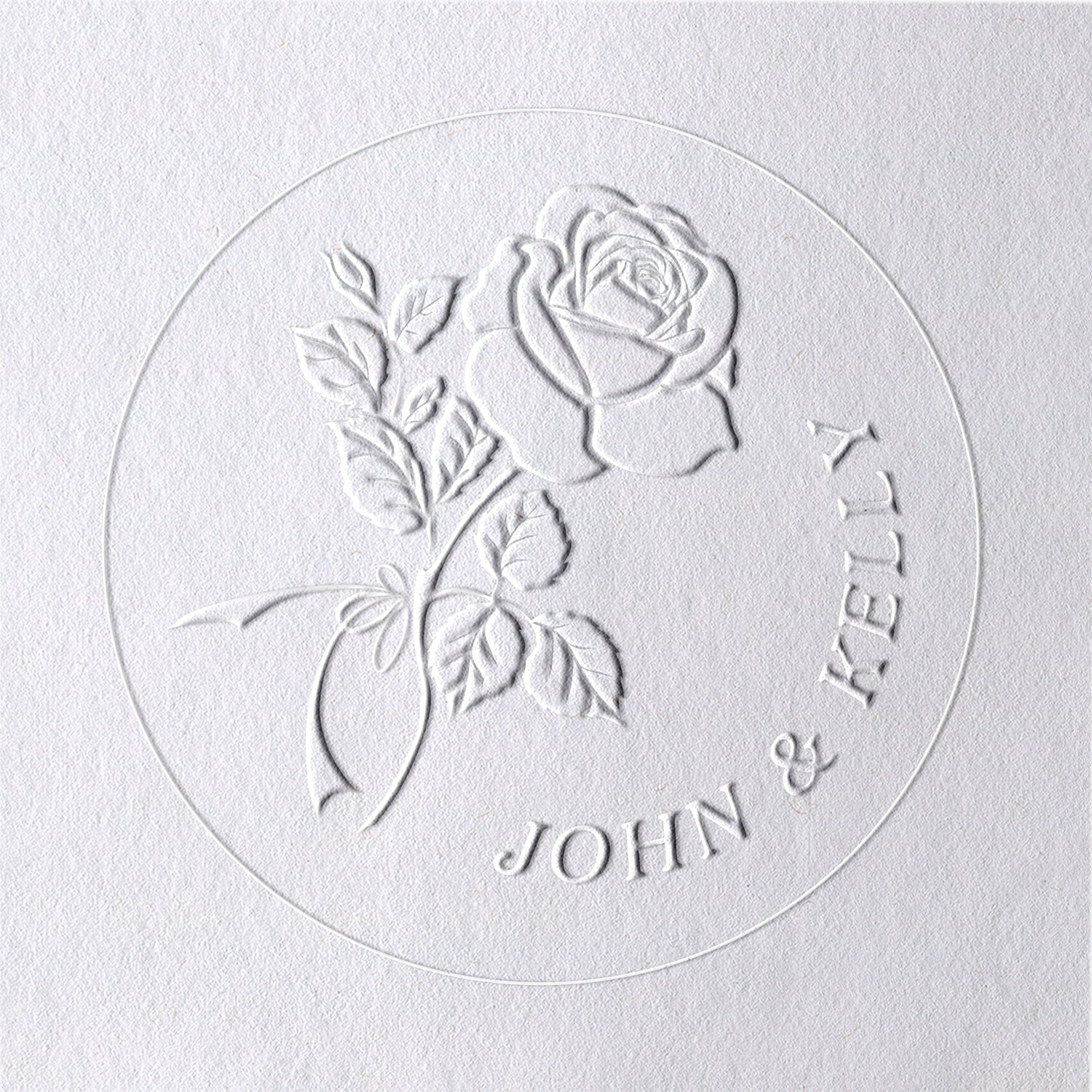 Timbre à sec de mariage rose personnalisé 121