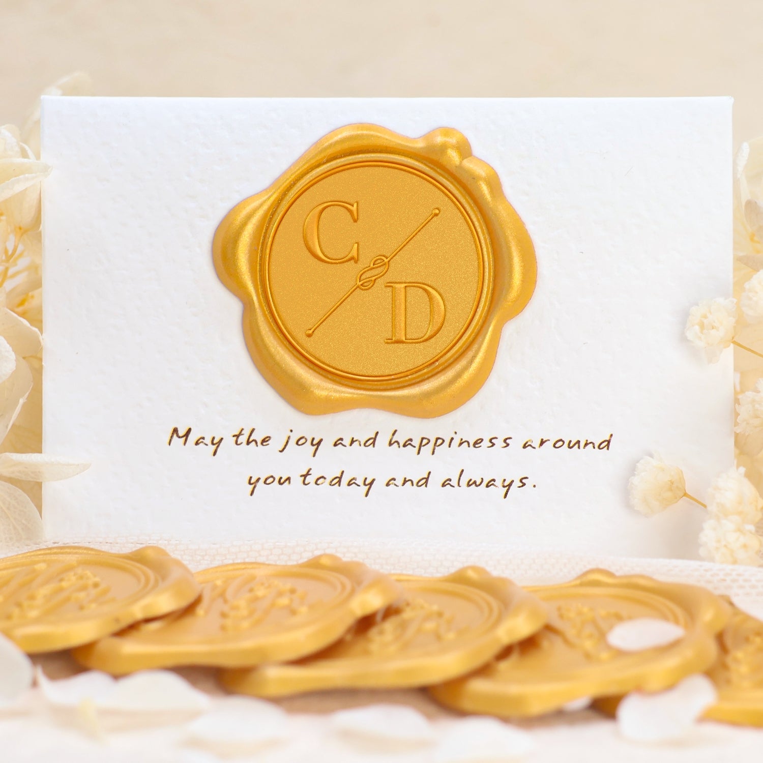 Autocollants Cire à Cacheter Mariage Monogramme Nœud Simple Personnalisé 1-6