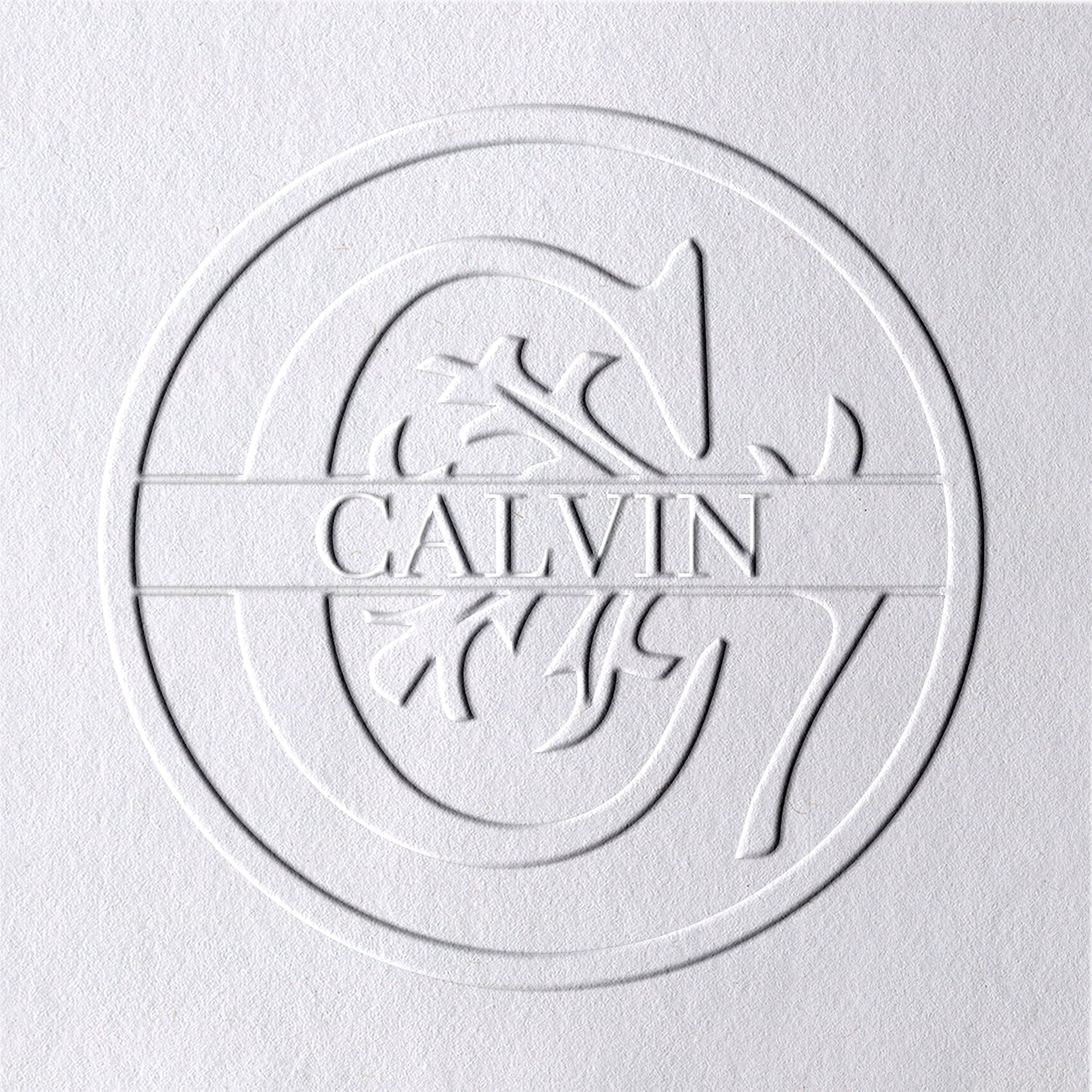 Timbre à sec nom floral personnalisé 26 lettres - C C1