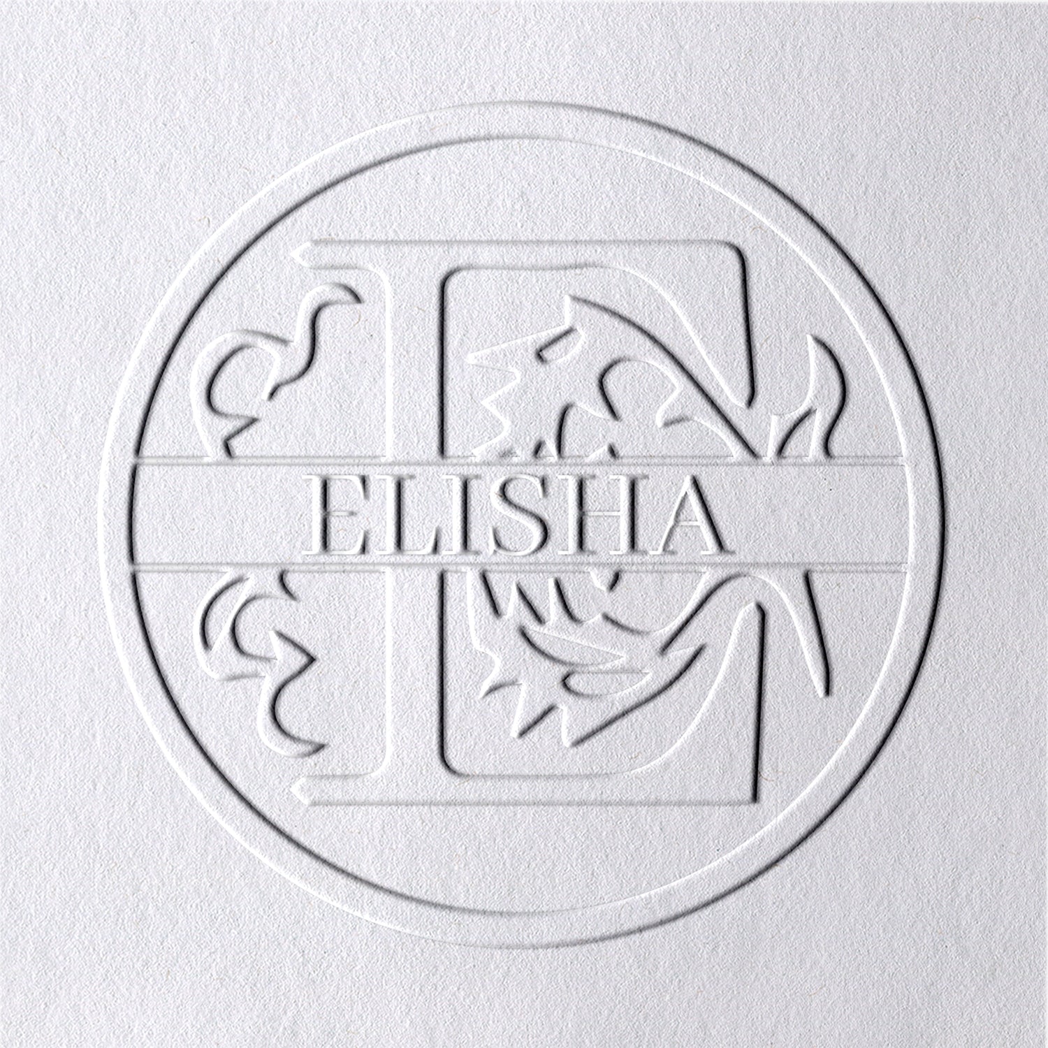 Chancela de Nome Floral Personalizado de 26 Letras - E E1