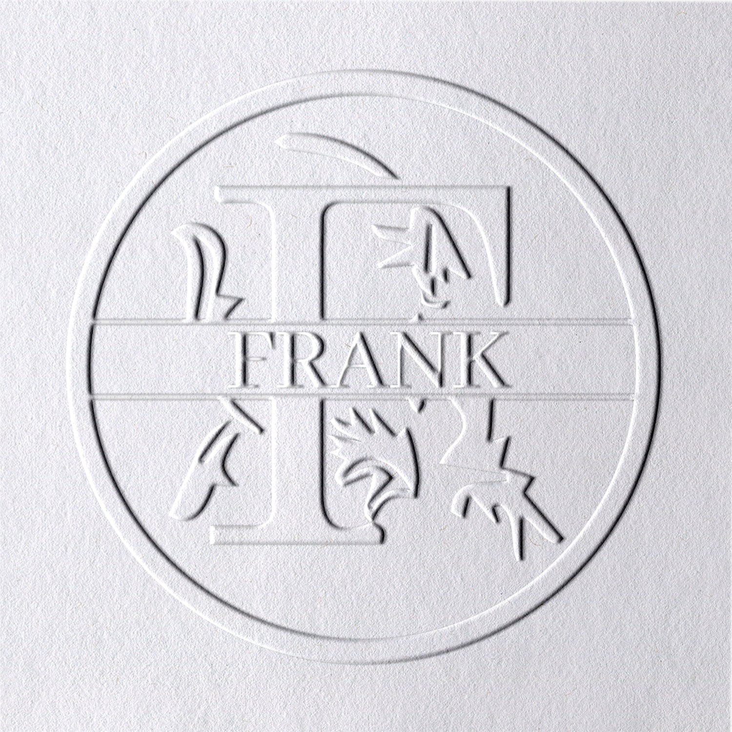 Timbre à sec personnalisé nom floral 26 lettres - F F1